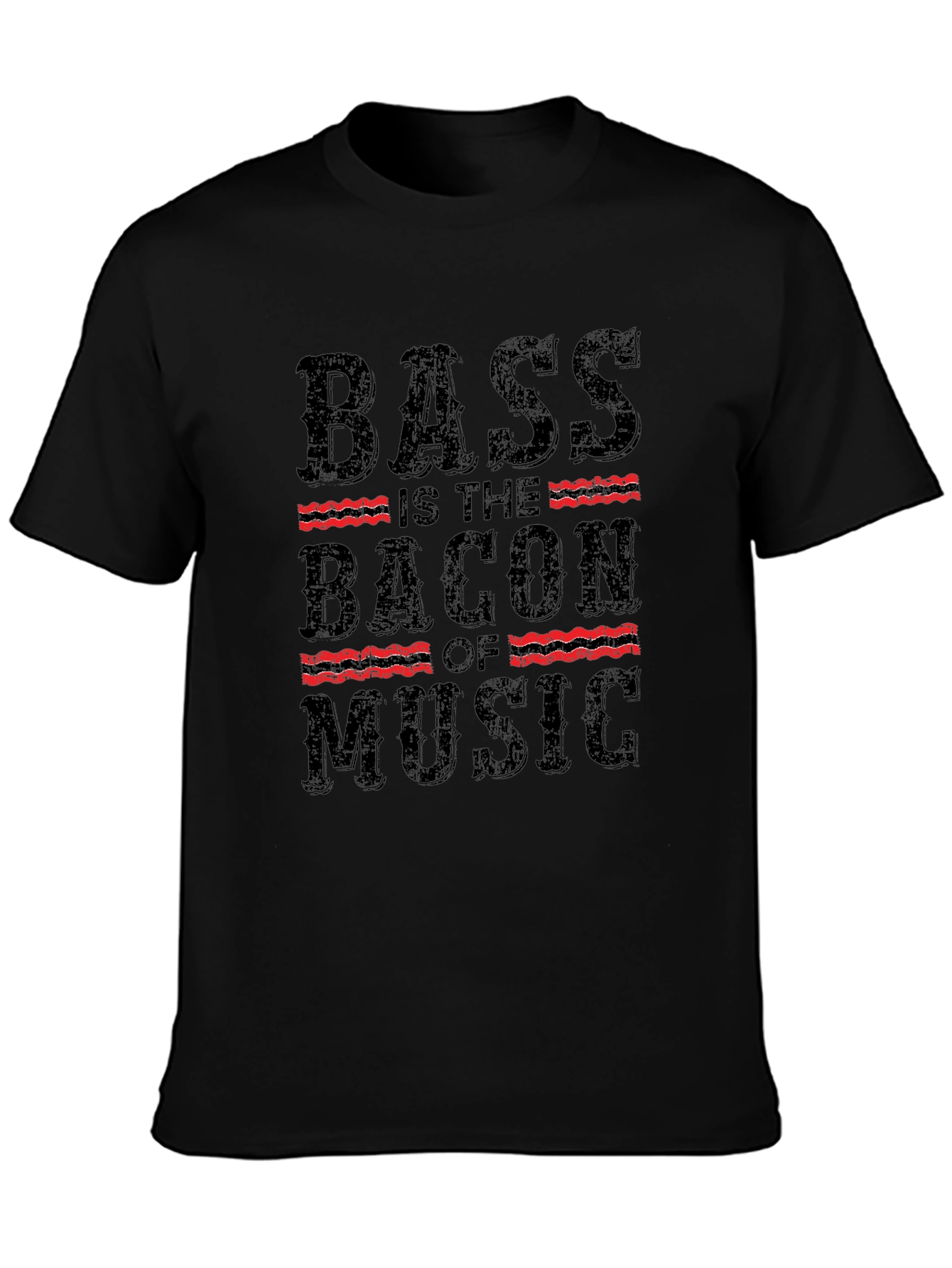 Bass is the Bacon of Music Black T-Shirt