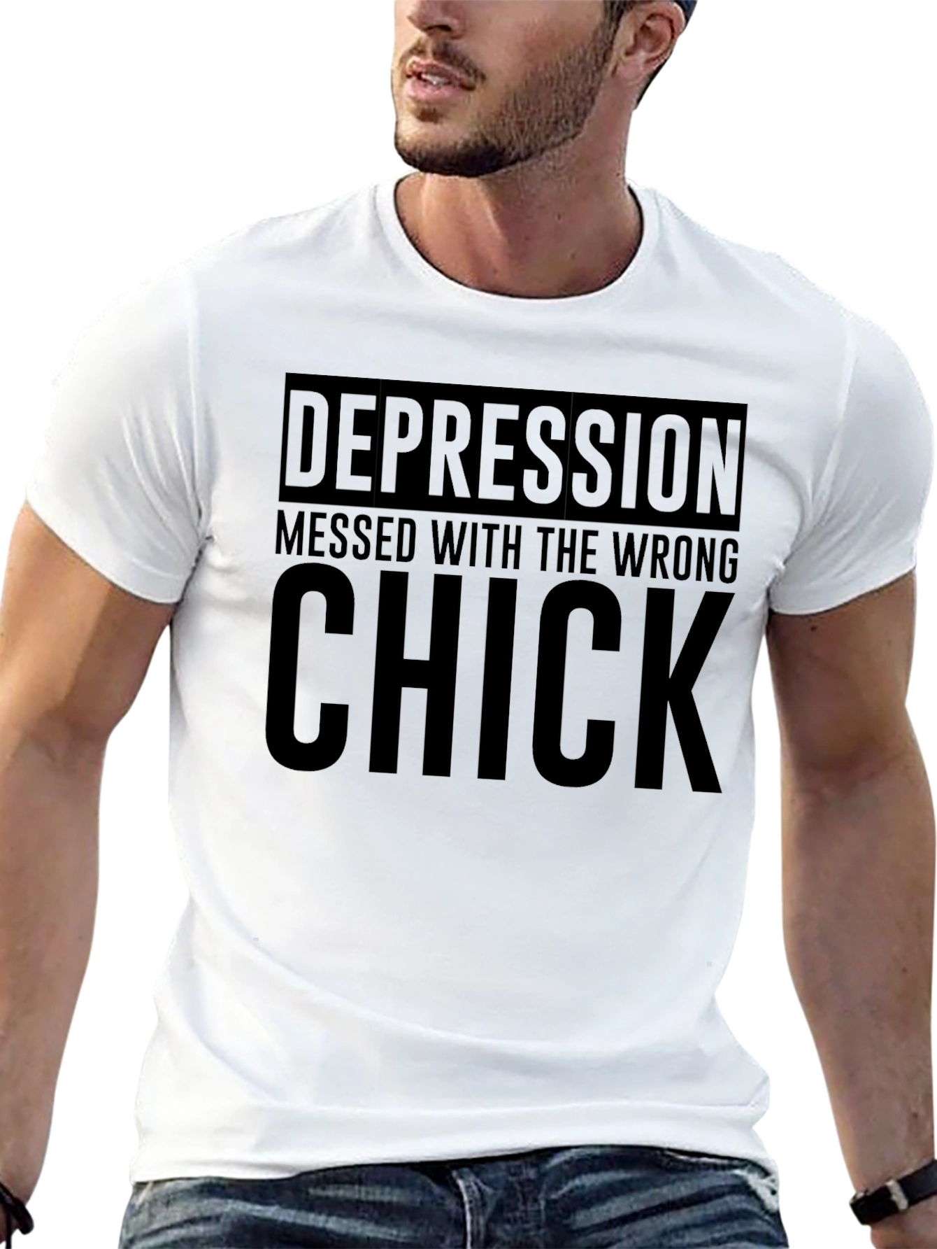 Depression Messed With The Wrong Chick Graphic Tee