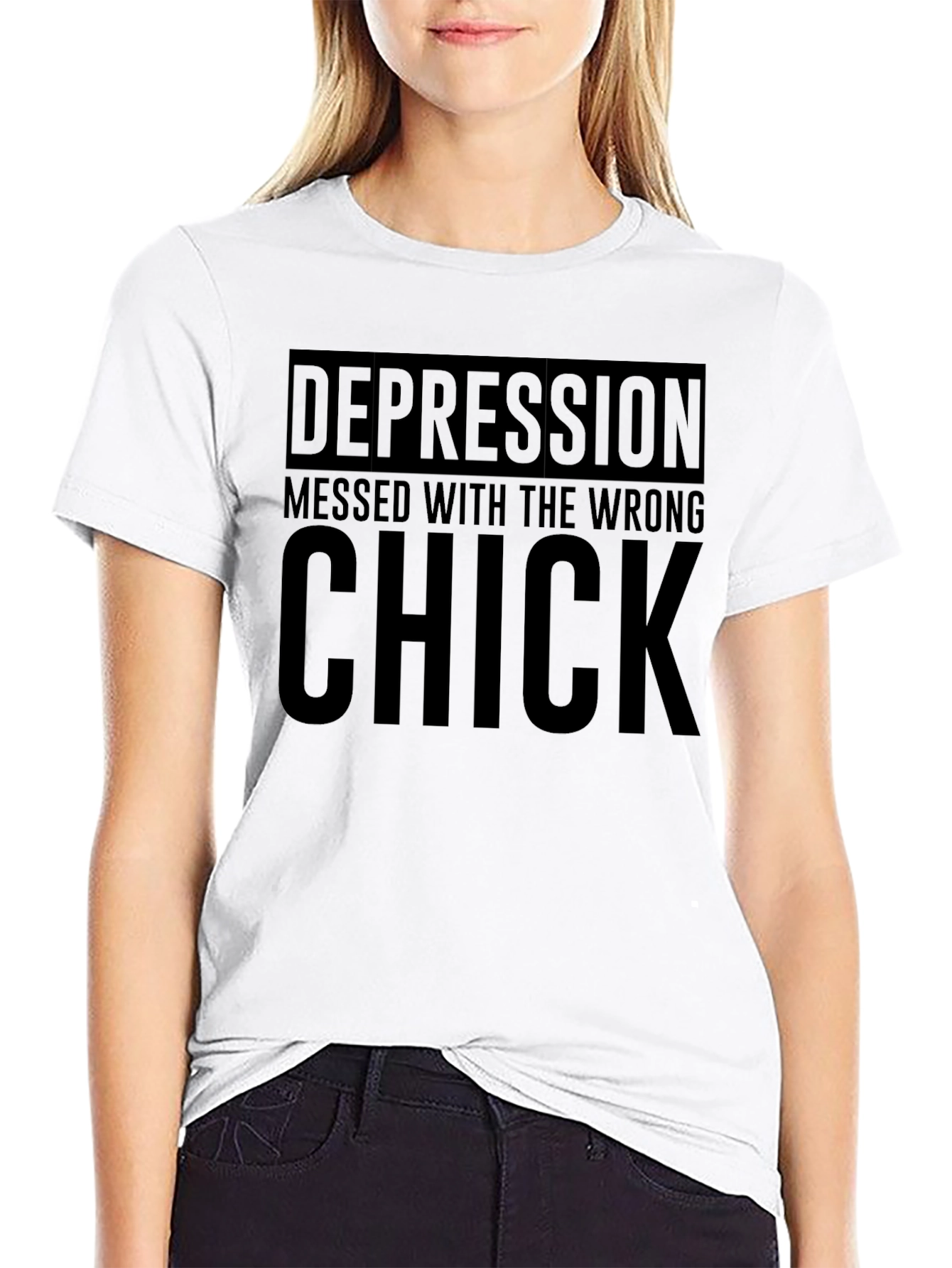 Depression Messed With The Wrong Chick Graphic Tee