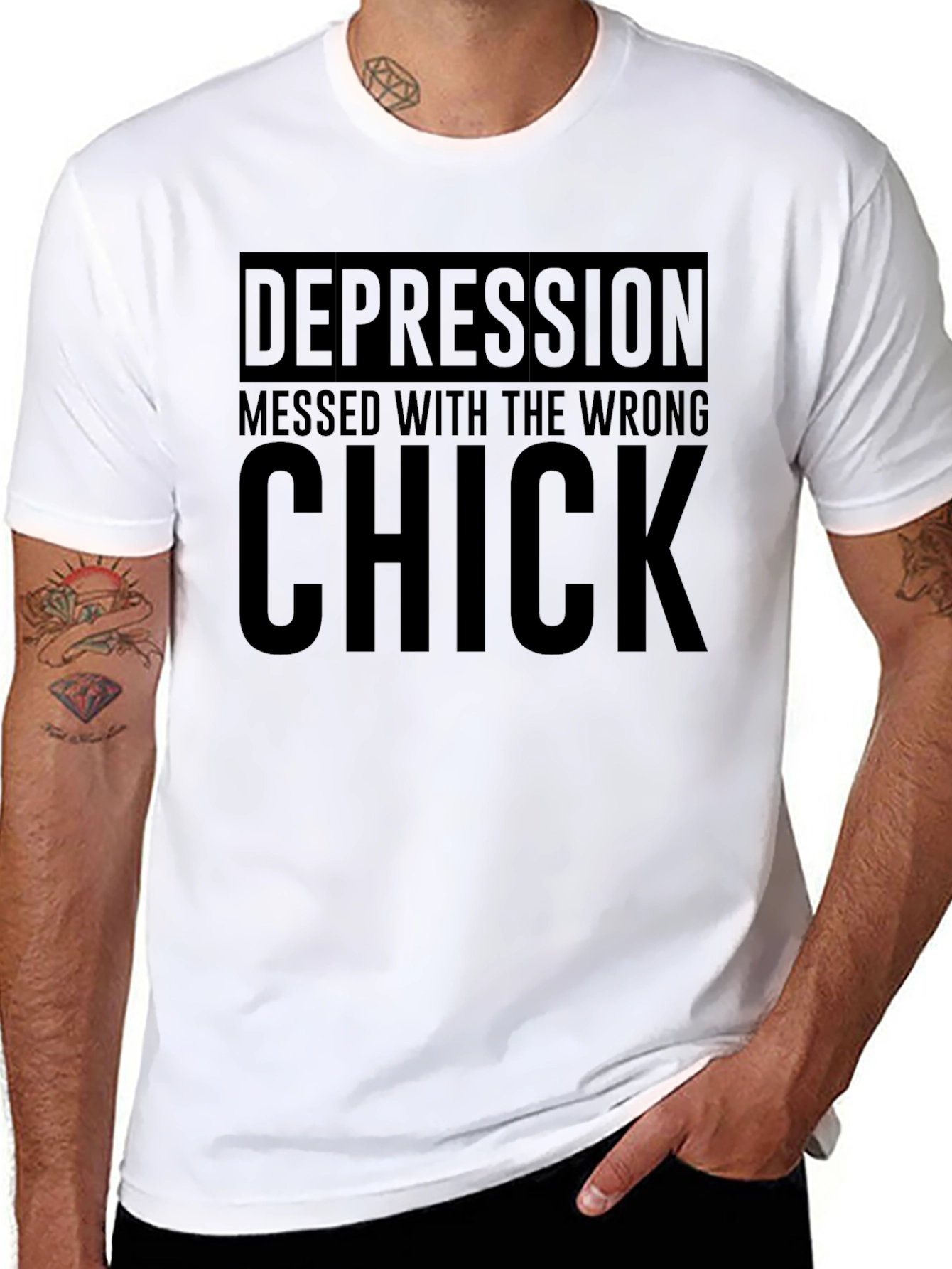 Depression Messed With The Wrong Chick Graphic Tee