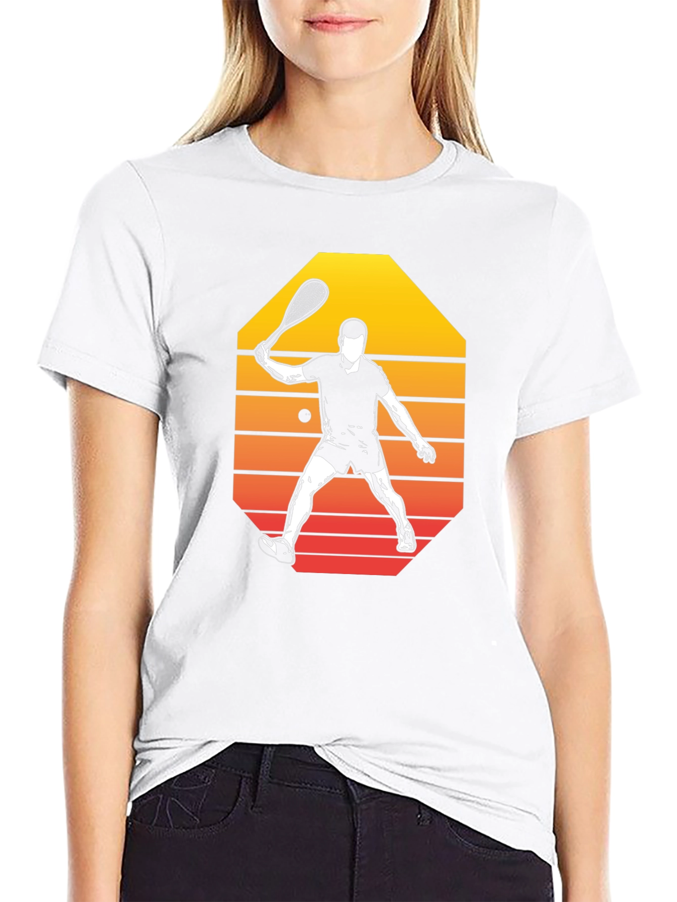 Retro Squash Player Graphic Tee