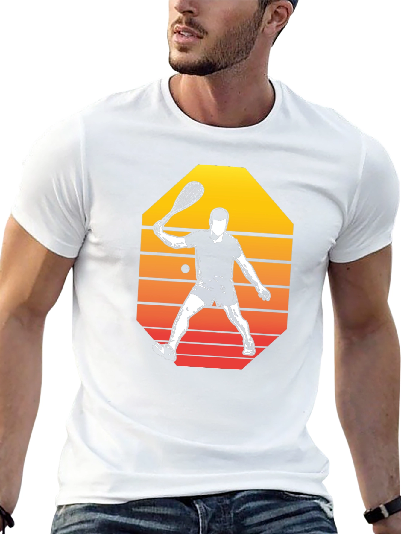 Retro Squash Player Graphic Tee