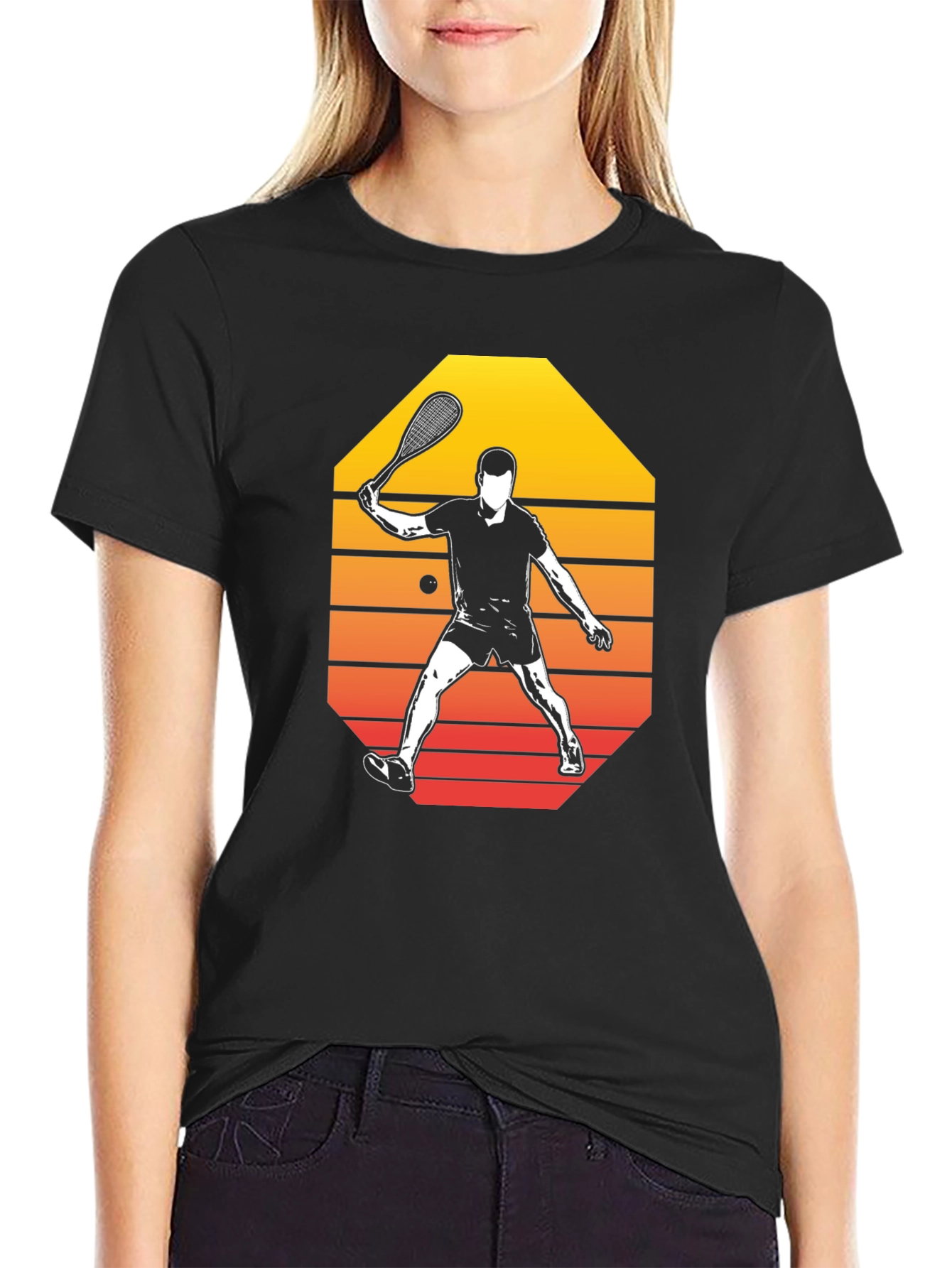 Retro Squash Player Graphic Tee