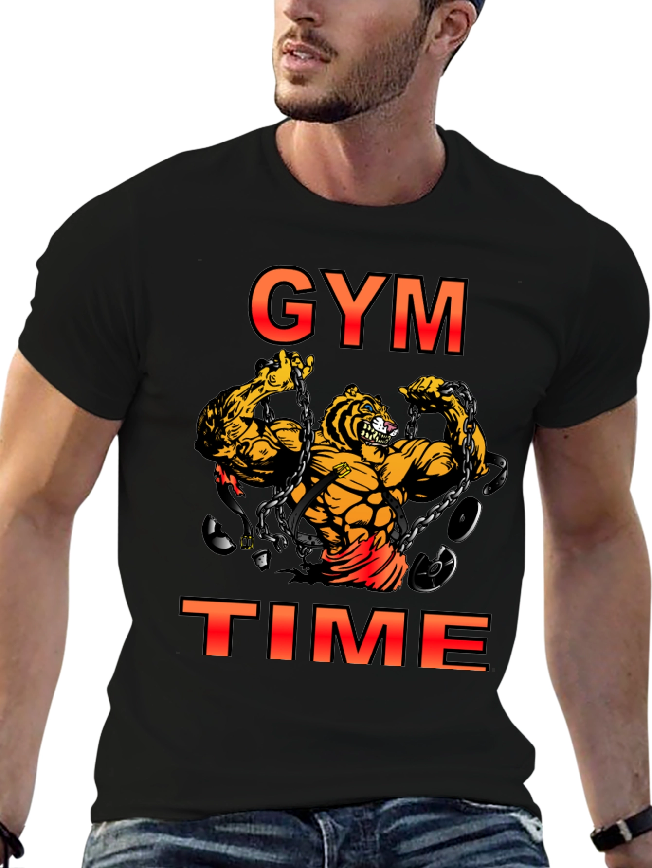 Gym Time Tiger Graphic T-Shirt