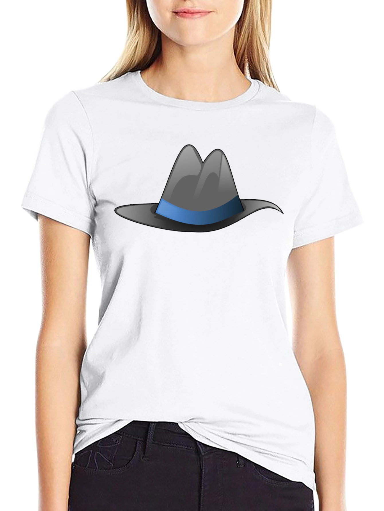Fedora Hat Graphic Tee - Stylish Black T-Shirt