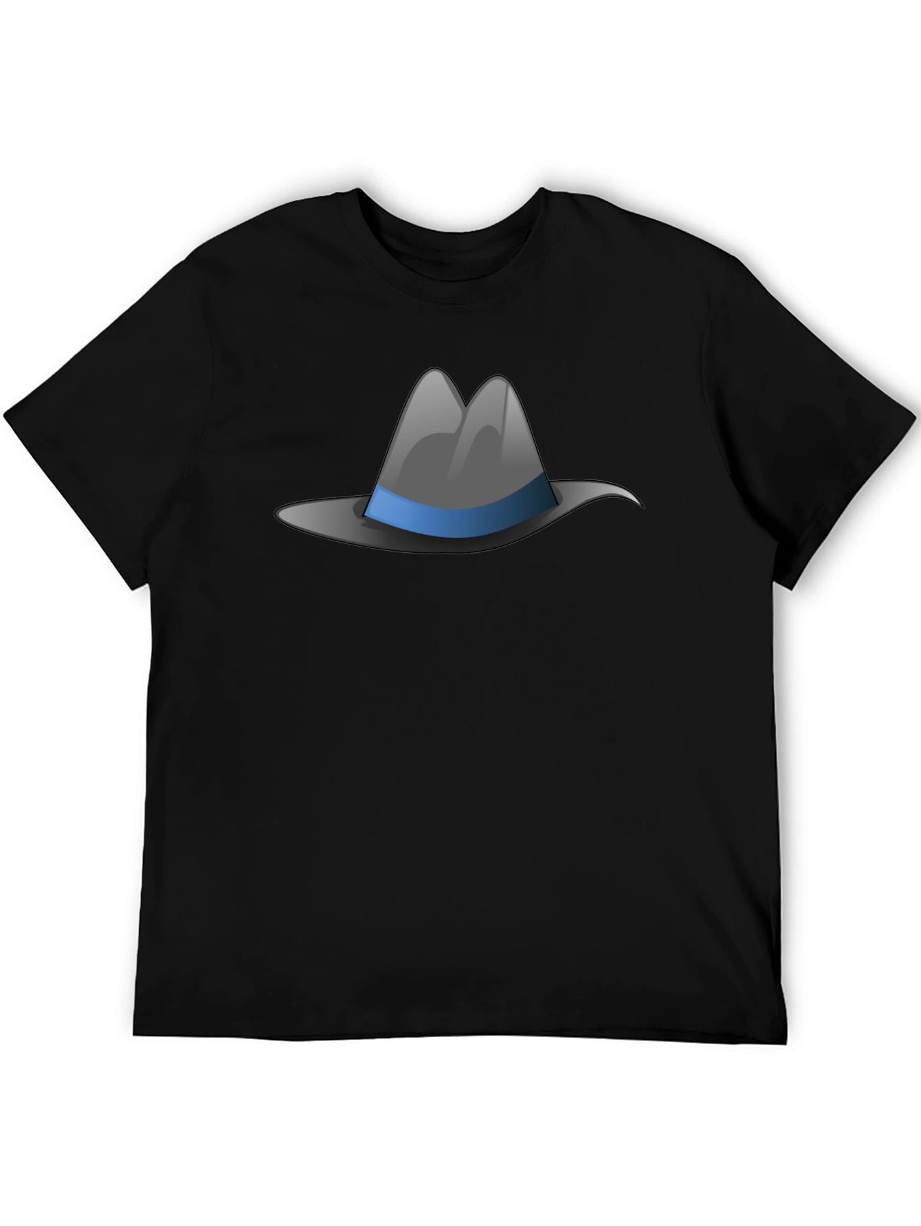 Fedora Hat Graphic Tee - Stylish Black T-Shirt