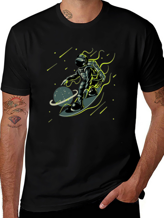 Astronaut Surfing Space T-Shirt - Unique Graphic Tee