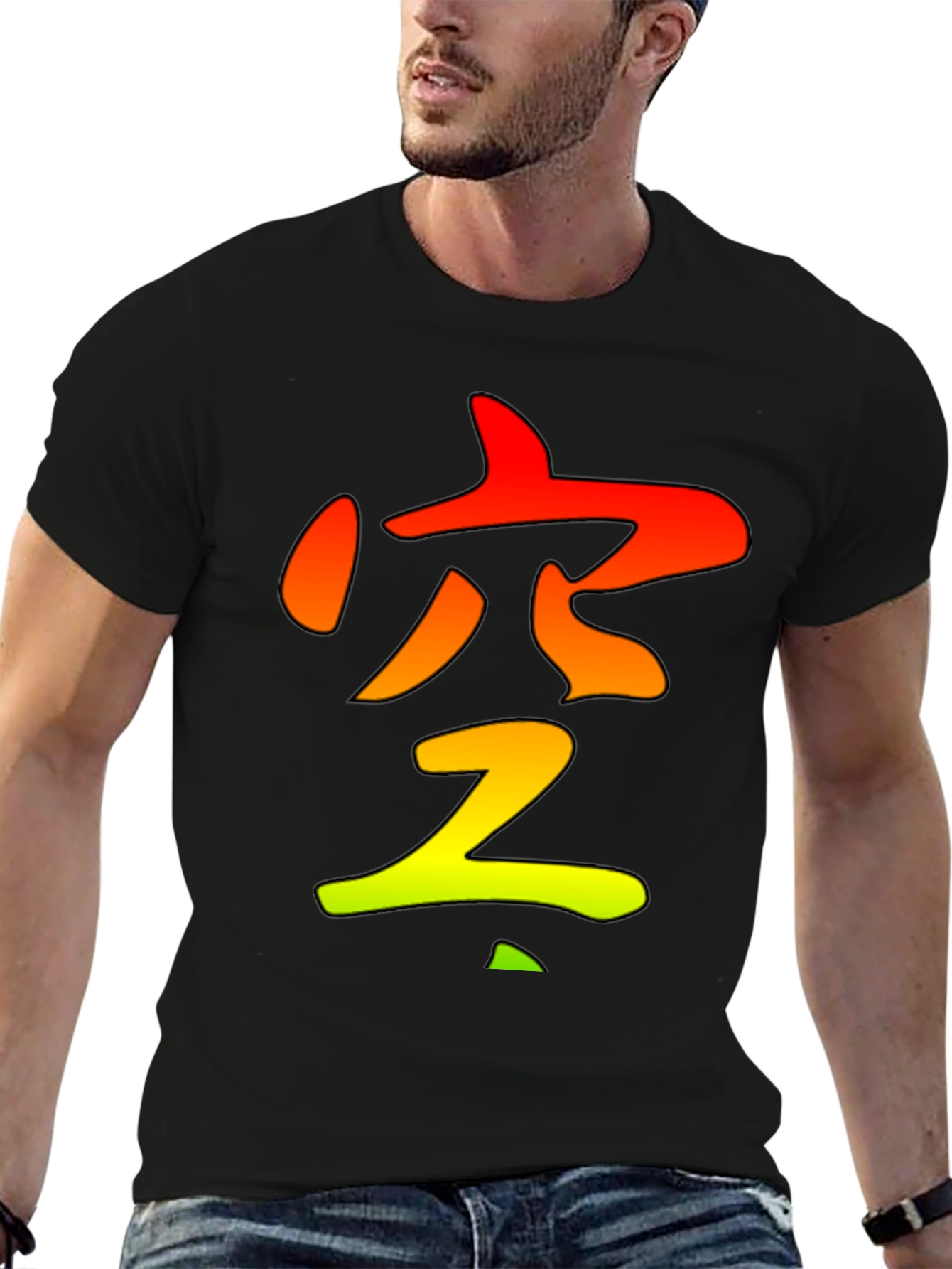 Zen Symbol Black T-Shirt - Gradient Design