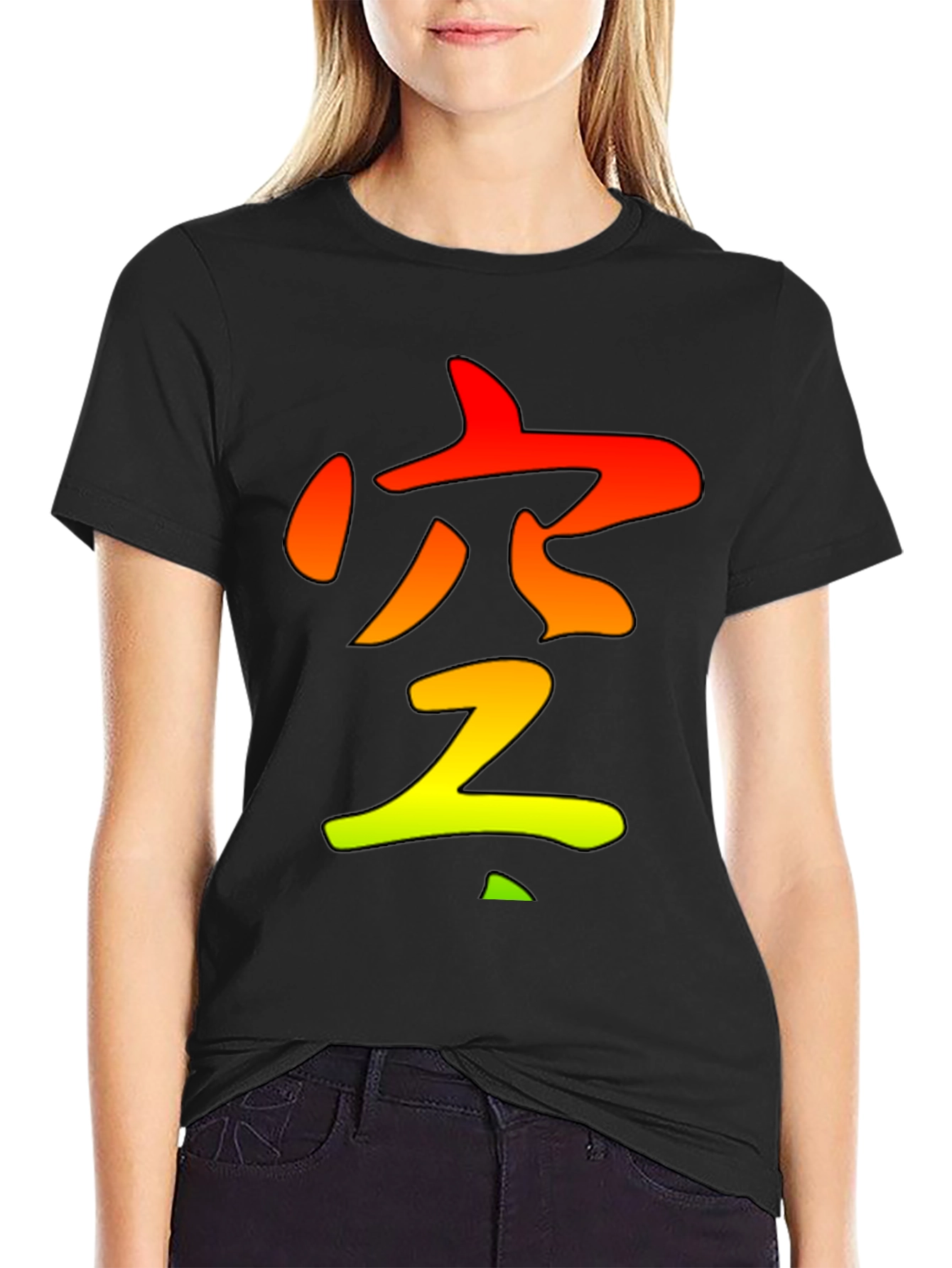 Zen Symbol Black T-Shirt - Gradient Design
