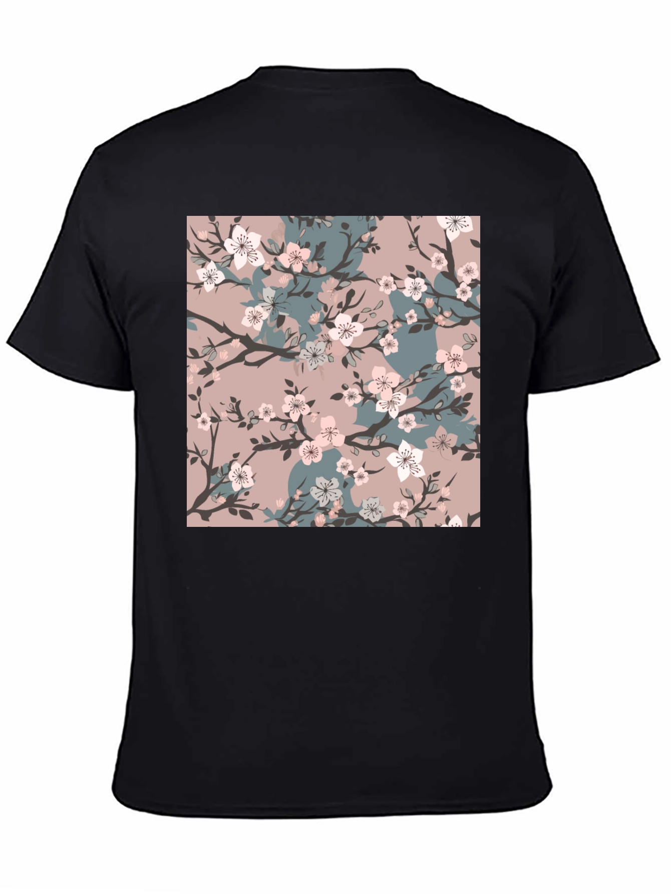 Floral Blossom Print Black T-Shirt