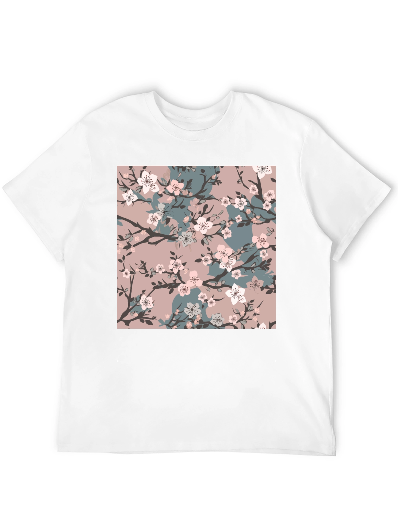 Floral Blossom Print Black T-Shirt