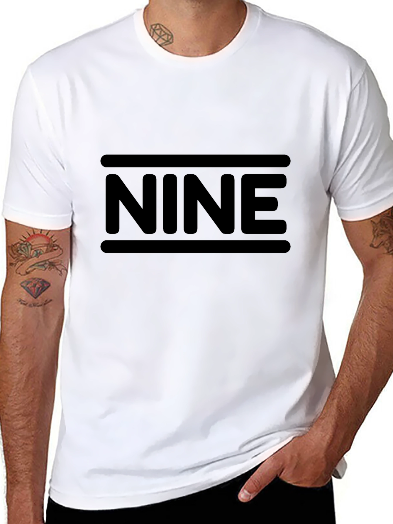 NINE Graphic Tee - Bold Black T-Shirt