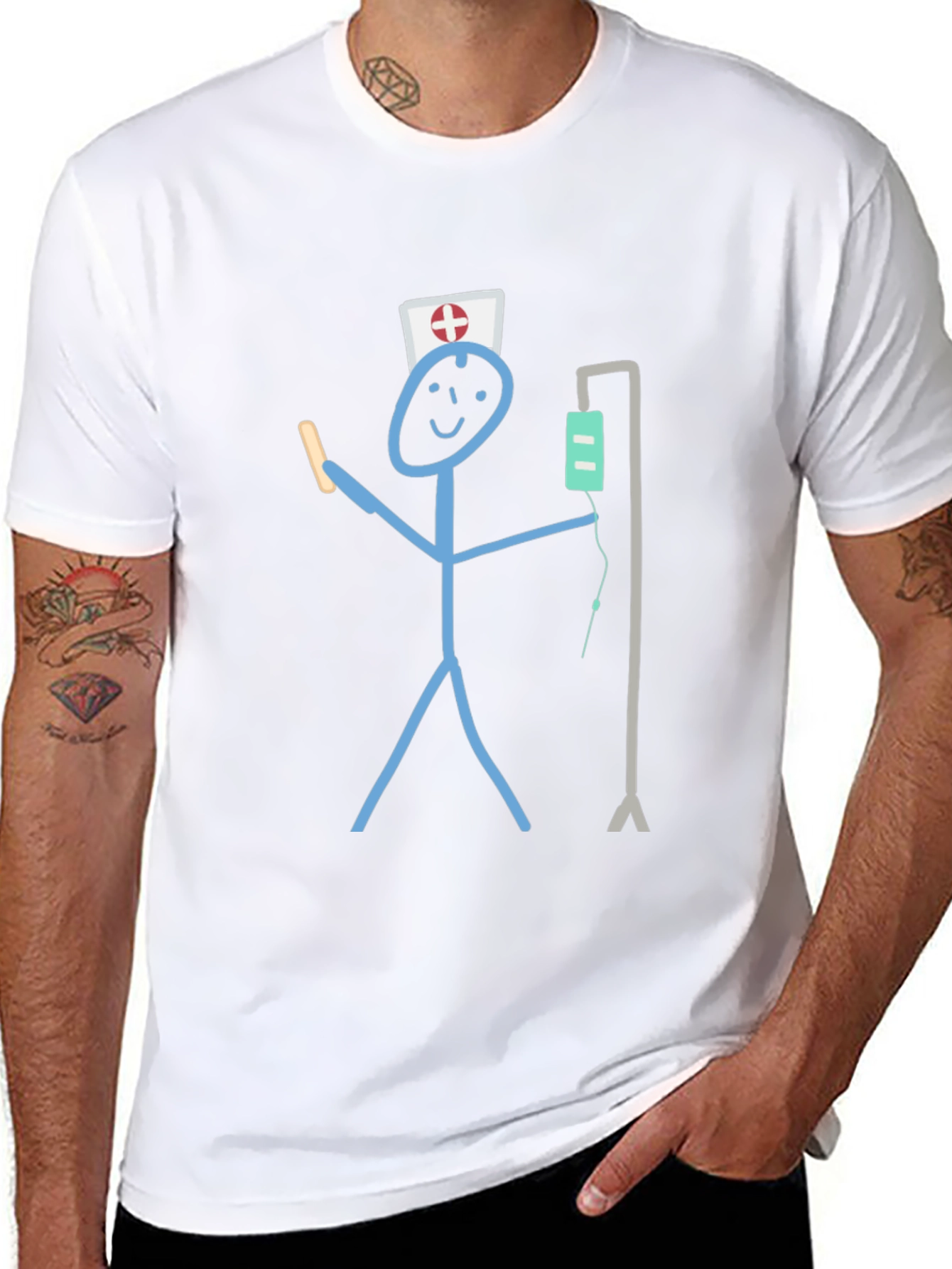 Funny Stick Figure Nurse T-Shirt