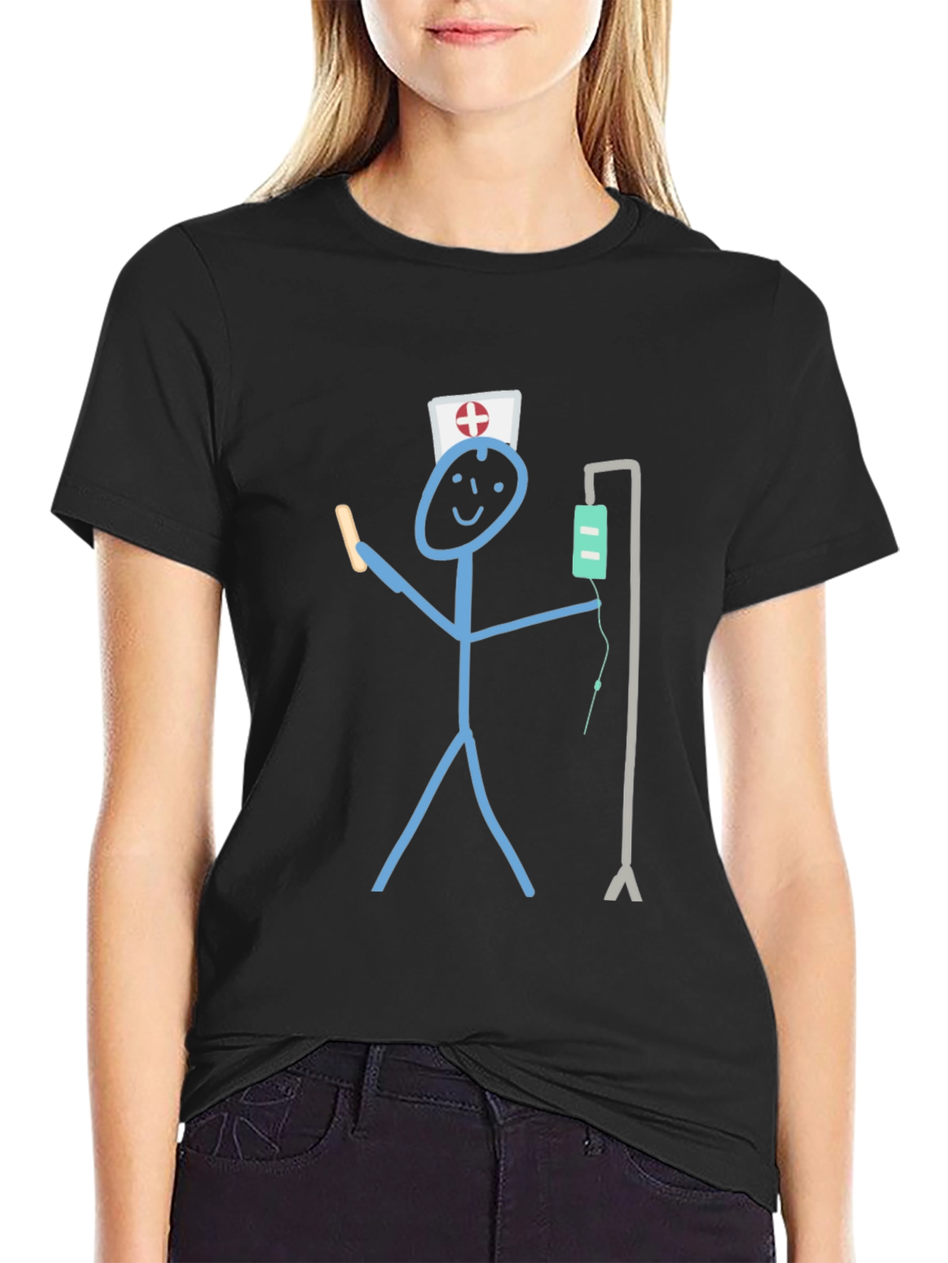 Funny Stick Figure Nurse T-Shirt