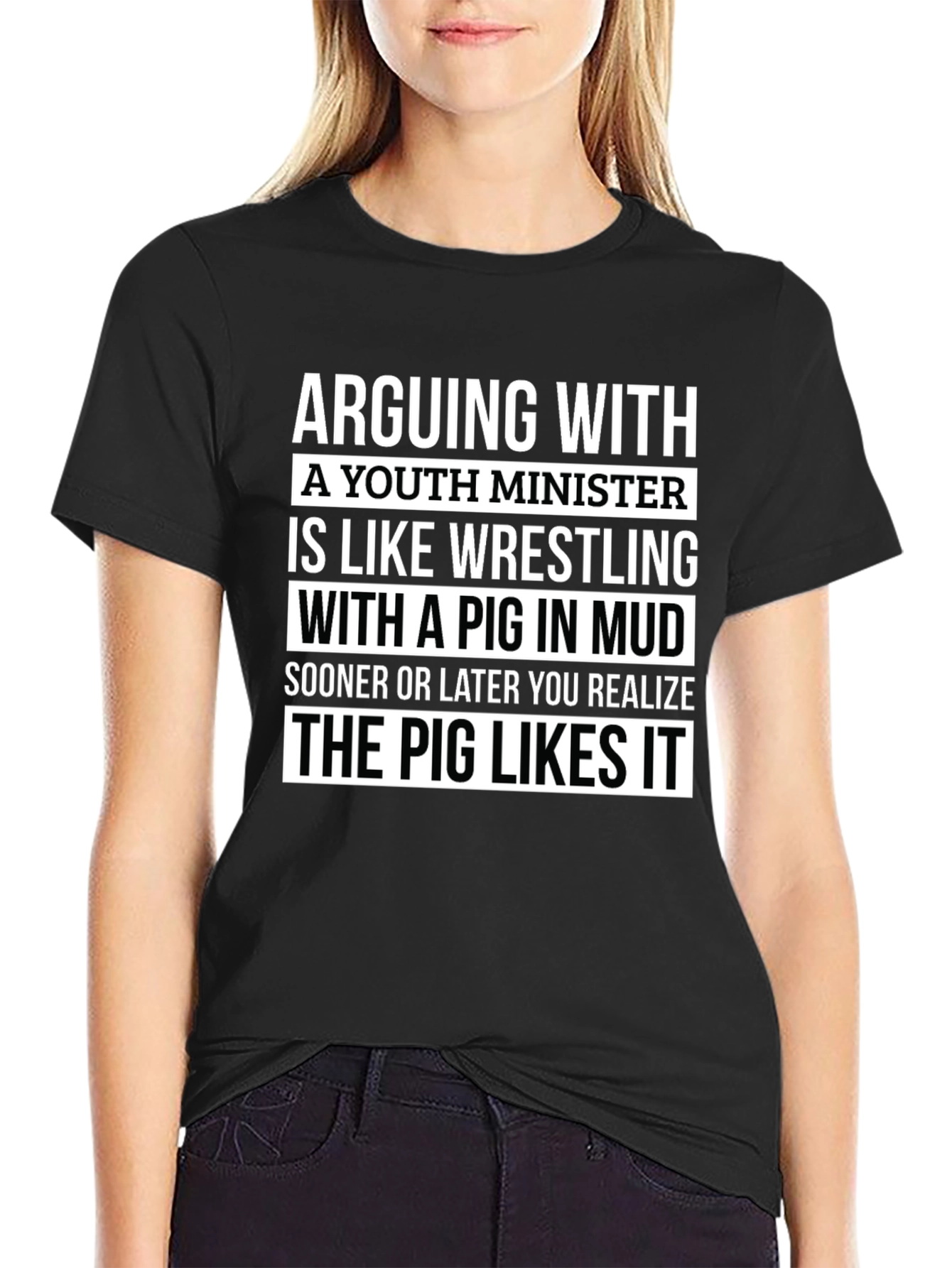 Youth Minister Pig Mud Wrestling Novelty T-Shirt