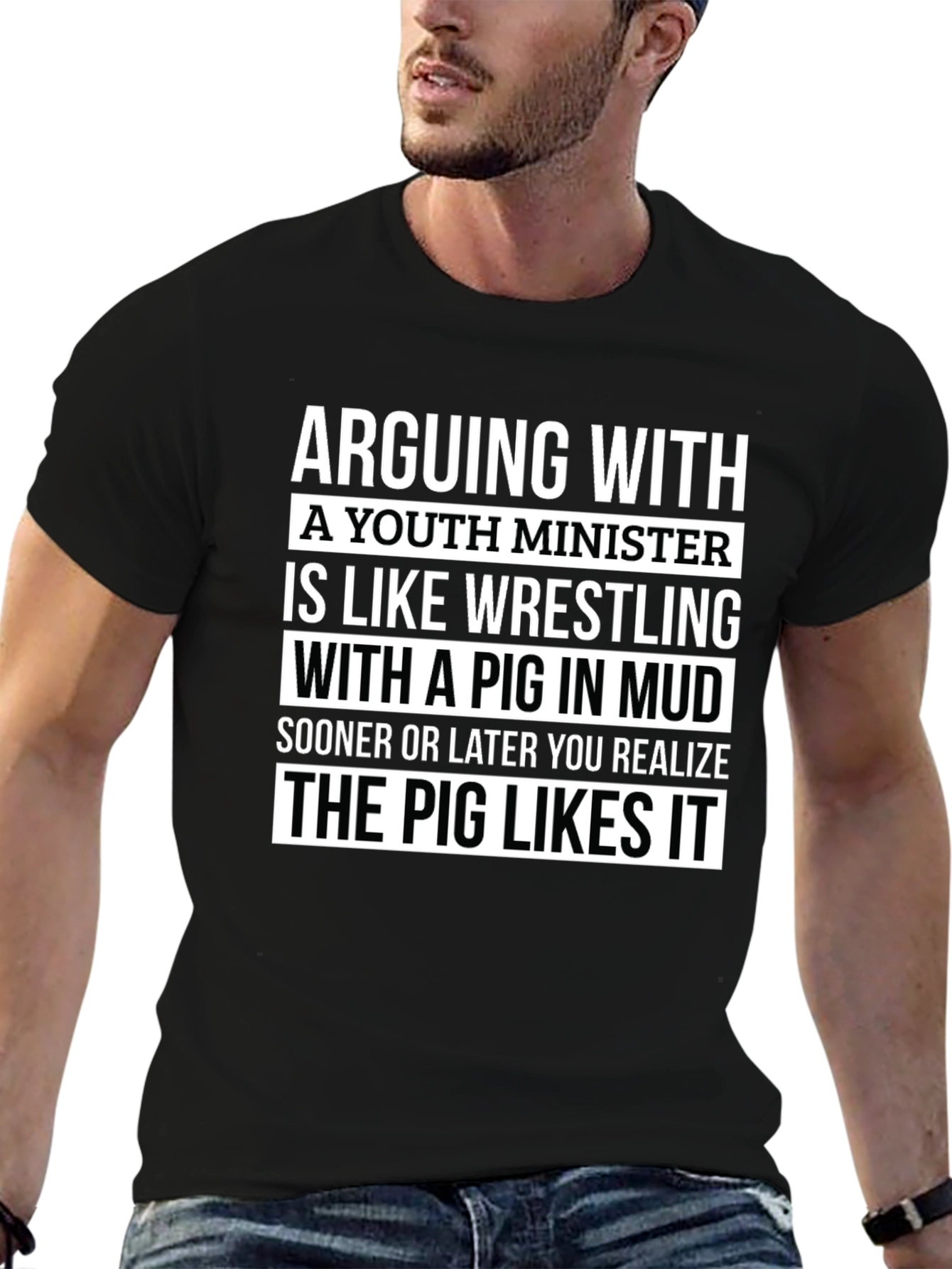 Youth Minister Pig Mud Wrestling Novelty T-Shirt