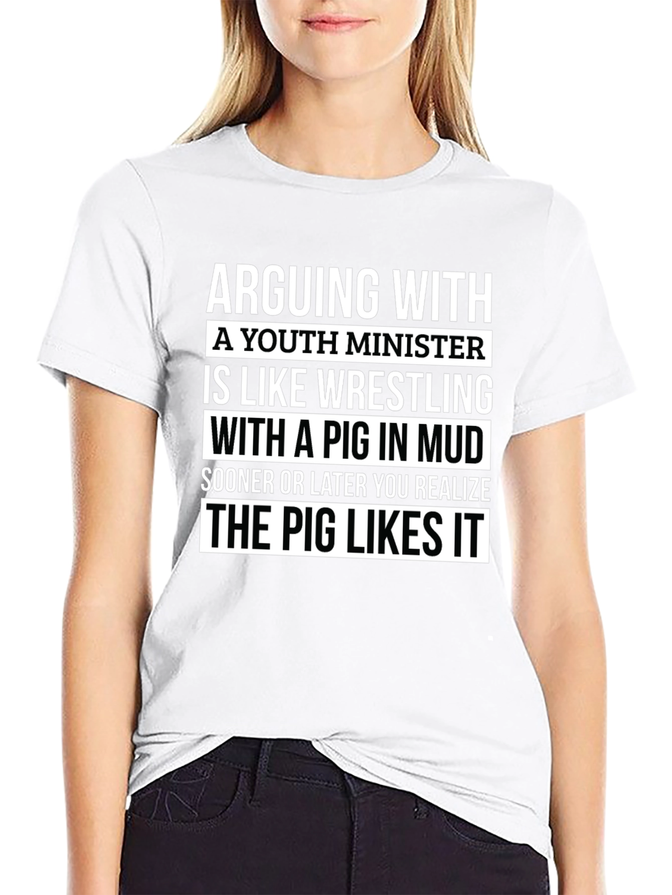 Youth Minister Pig Mud Wrestling Novelty T-Shirt