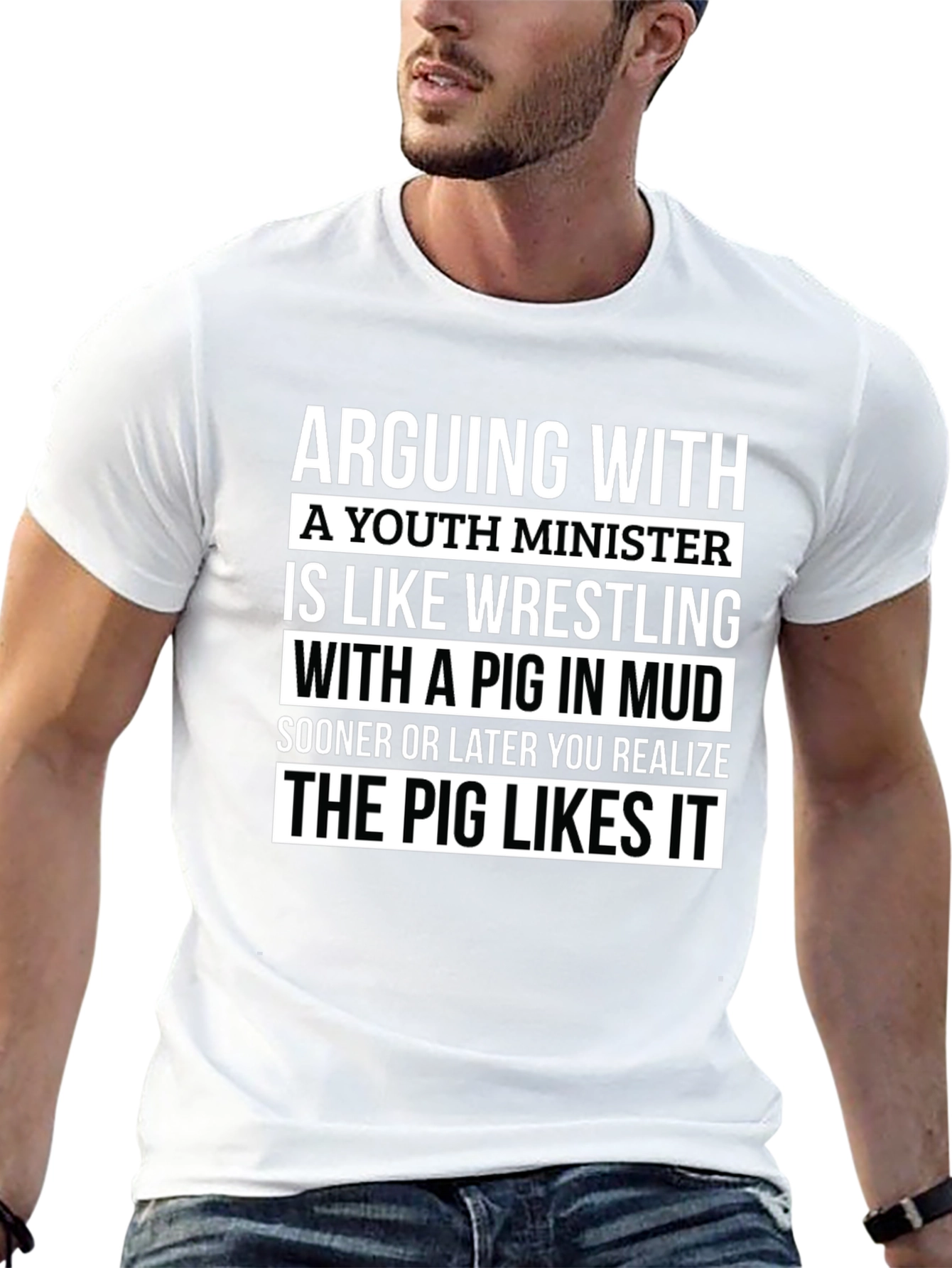 Youth Minister Pig Mud Wrestling Novelty T-Shirt