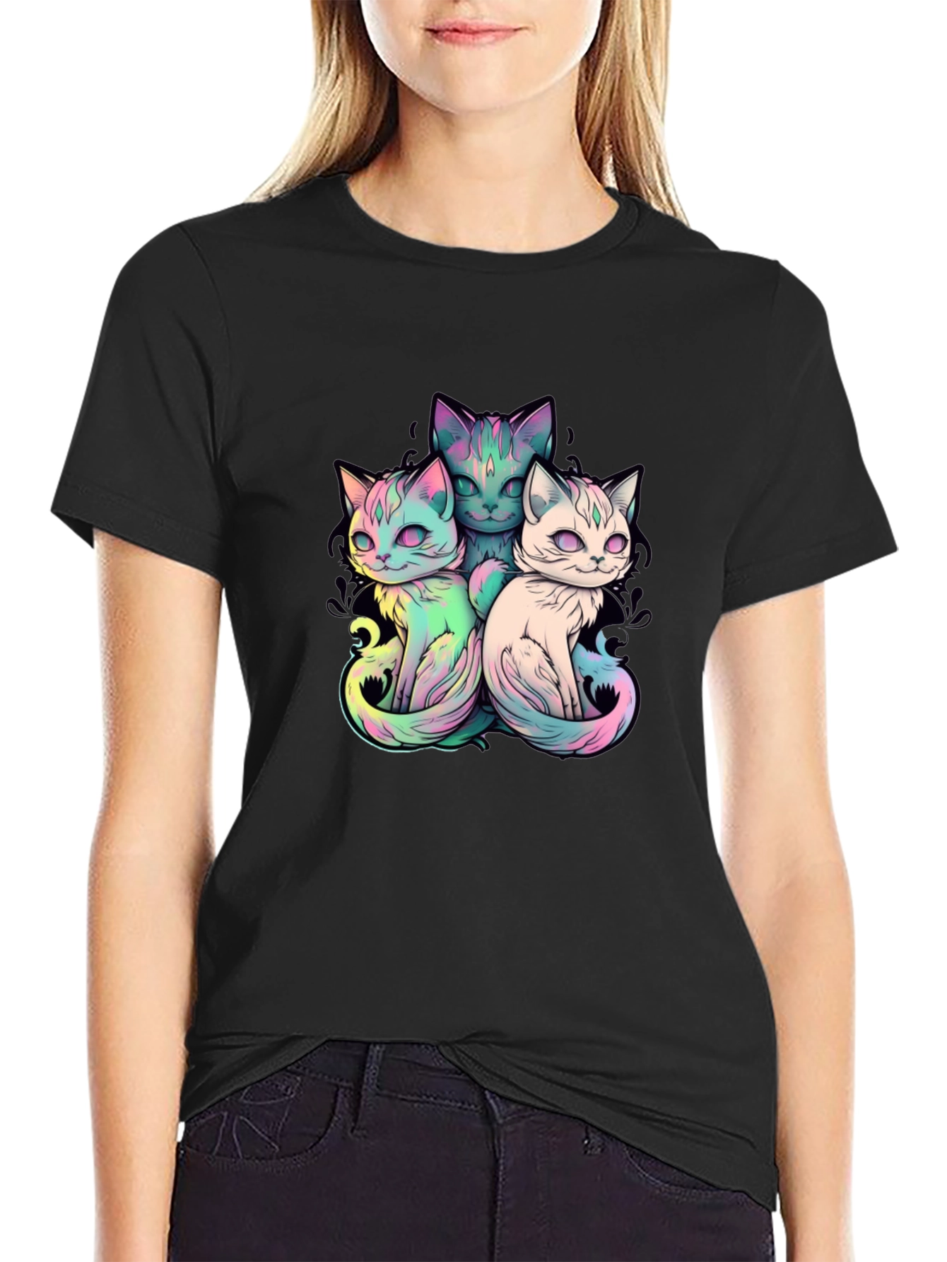 Cute Cats T-Shirt - Unisex Black Tee