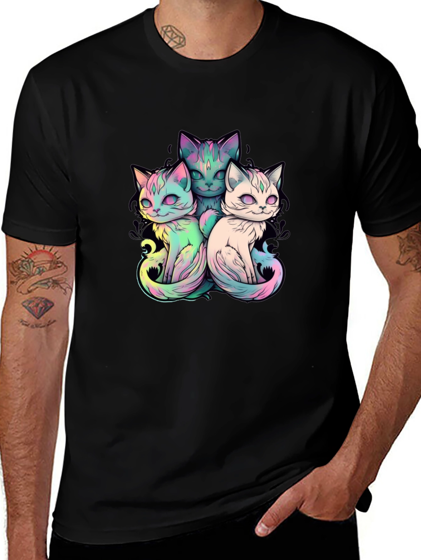 Cute Cats T-Shirt - Unisex Black Tee