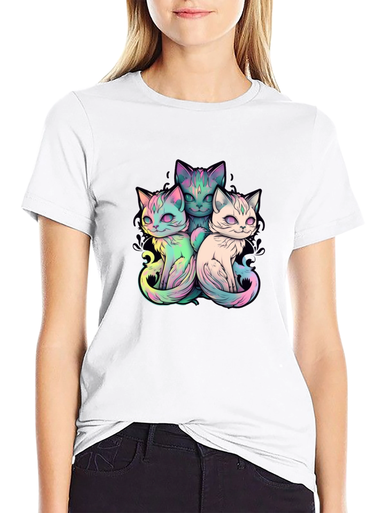 Cute Cats T-Shirt - Unisex Black Tee