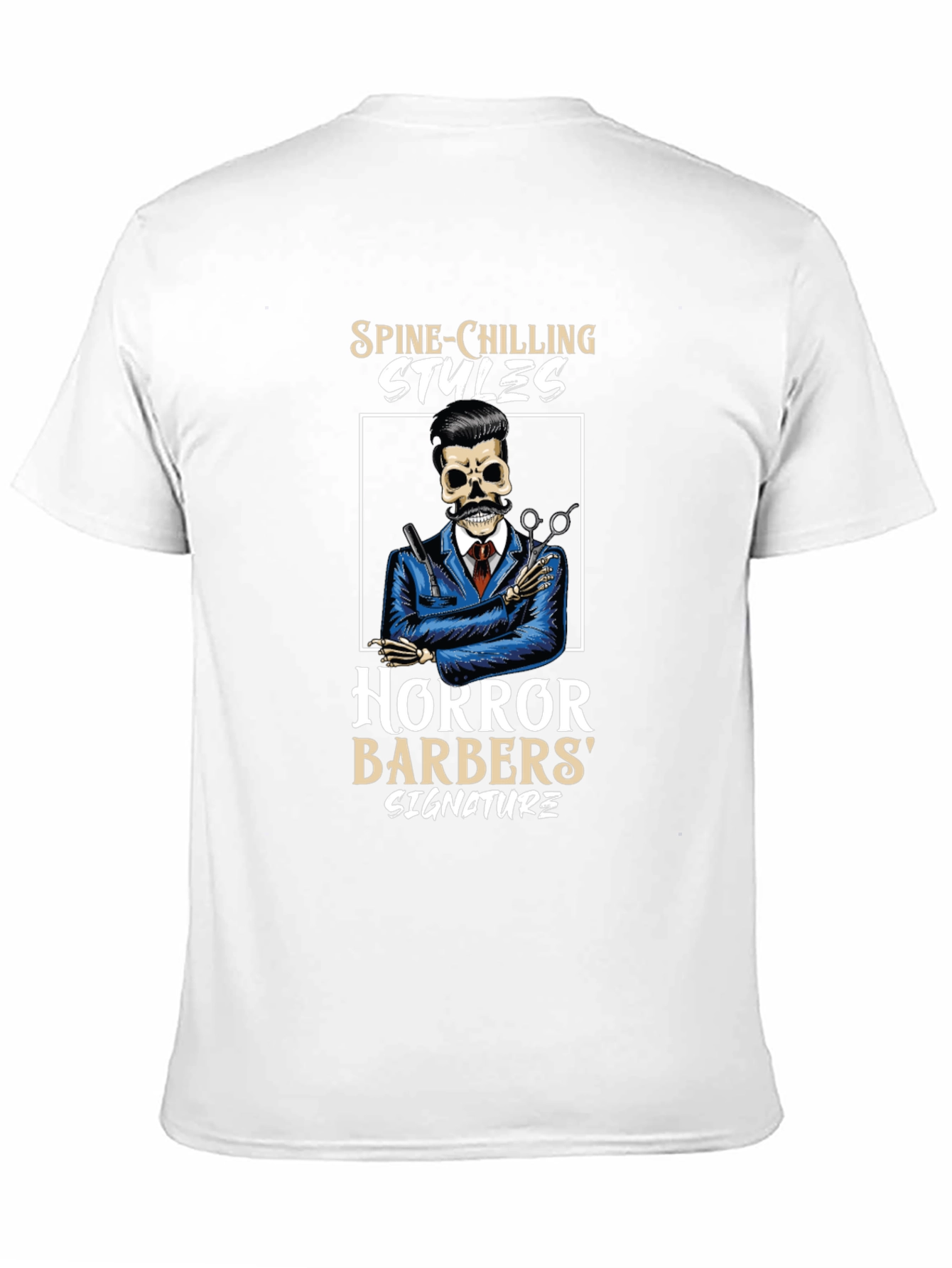 Spine-Chilling Styles Horror Barbers Signature T-Shirt