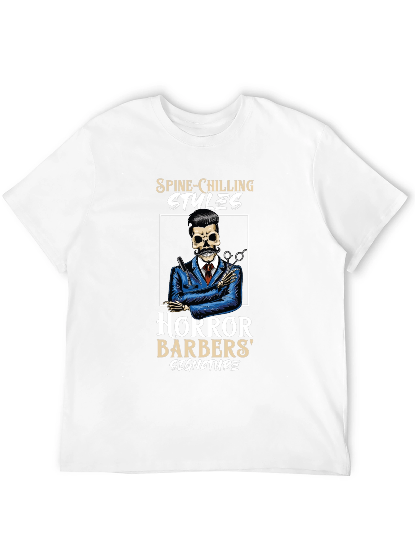 Spine-Chilling Styles Horror Barbers Signature T-Shirt