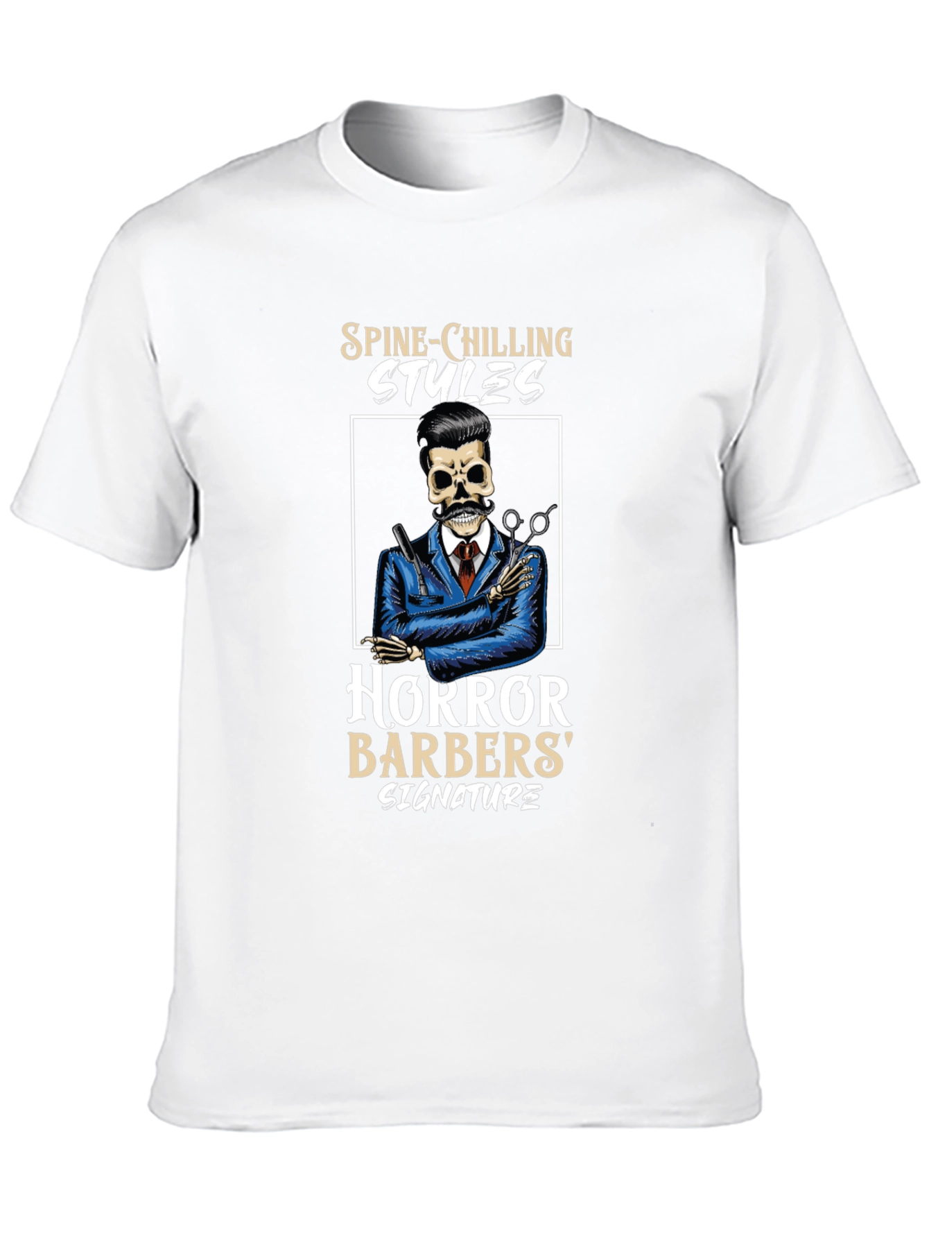 Spine-Chilling Styles Horror Barbers Signature T-Shirt