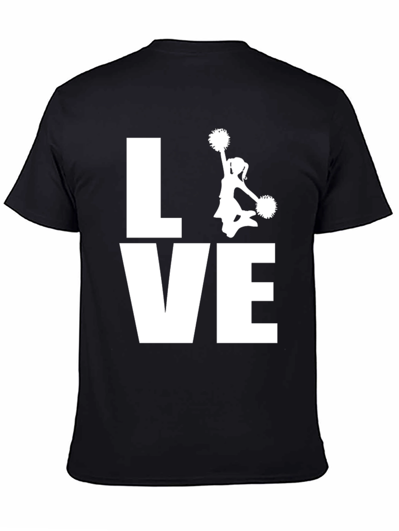 Love Cheerleading T-Shirt - Black Cotton Graphic Tee