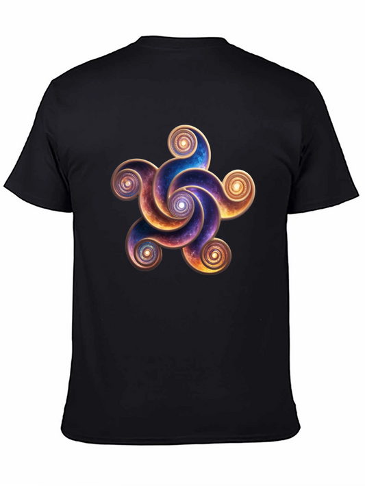 Cosmic Spiral Design Black T-Shirt