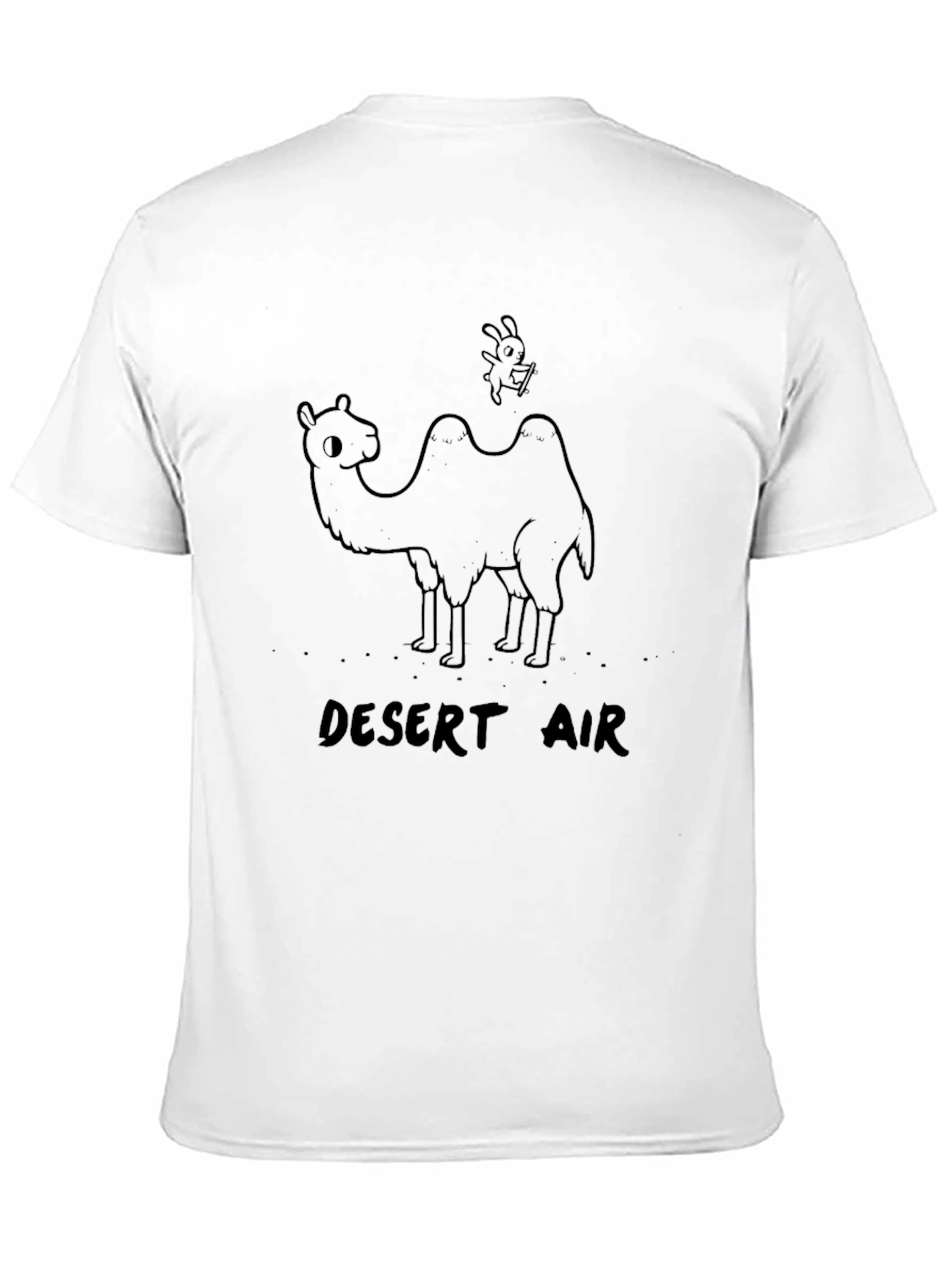 Desert Air Black T-Shirt with Cartoon Camel