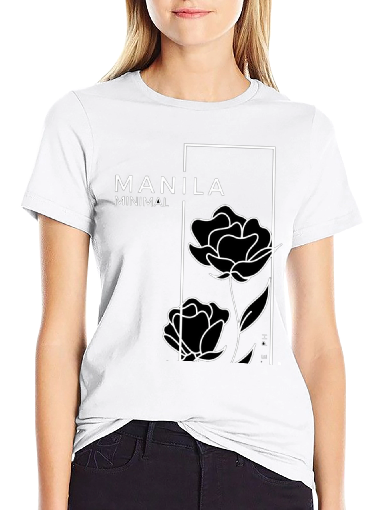 Manila Minimal Floral Graphic T-Shirt