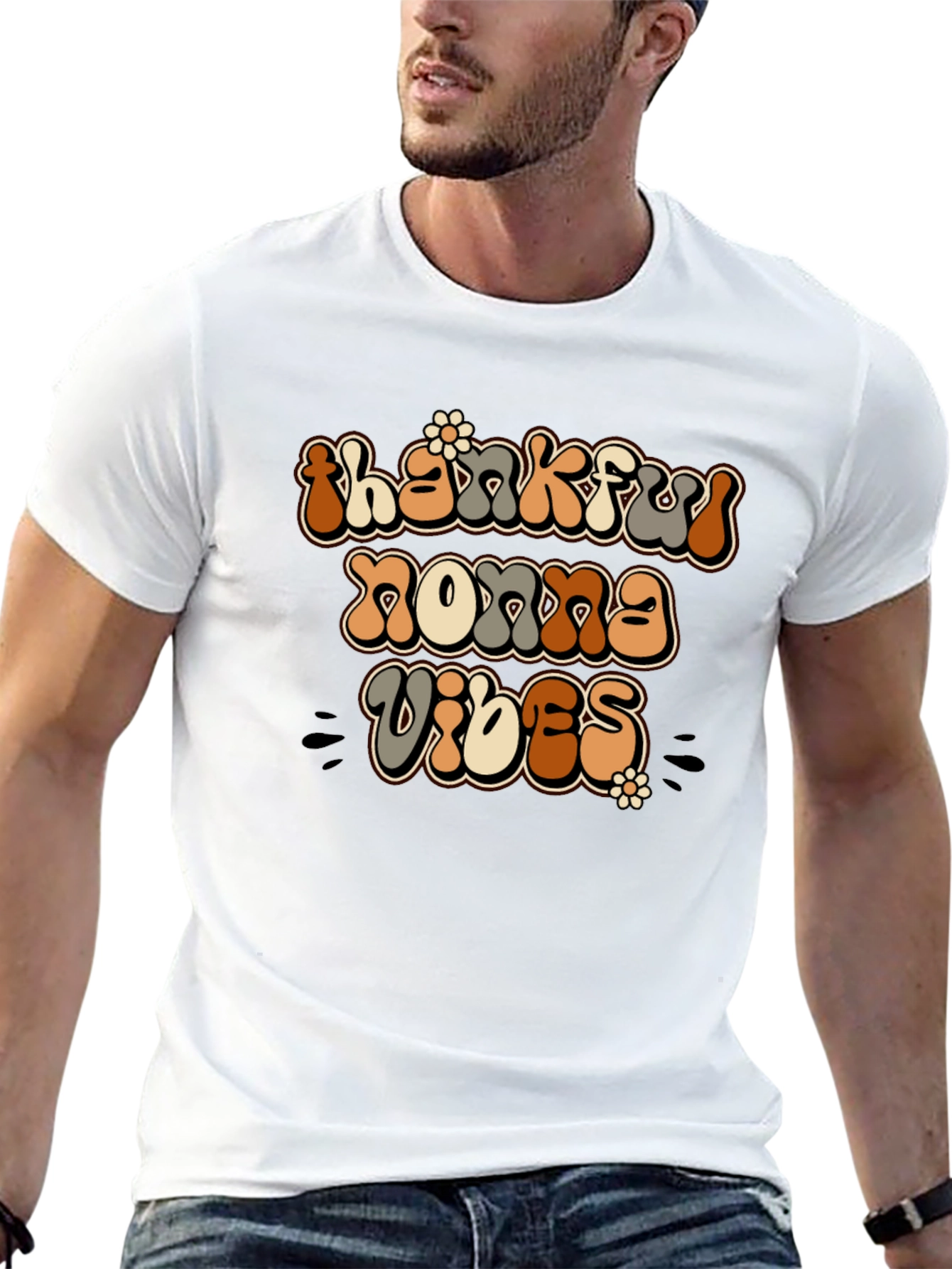 Thankful Nonna Vibes Graphic T-Shirt