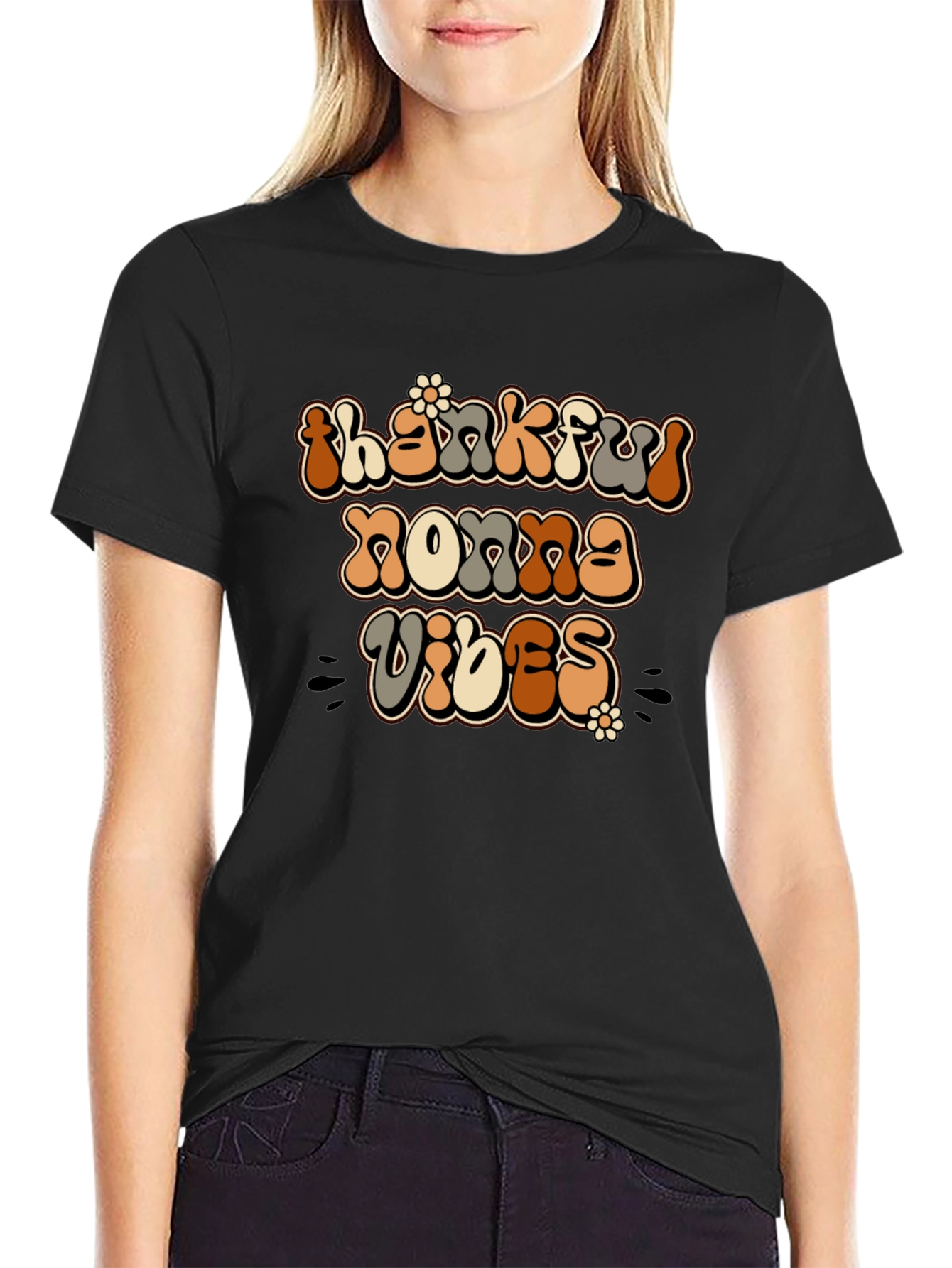 Thankful Nonna Vibes Graphic T-Shirt