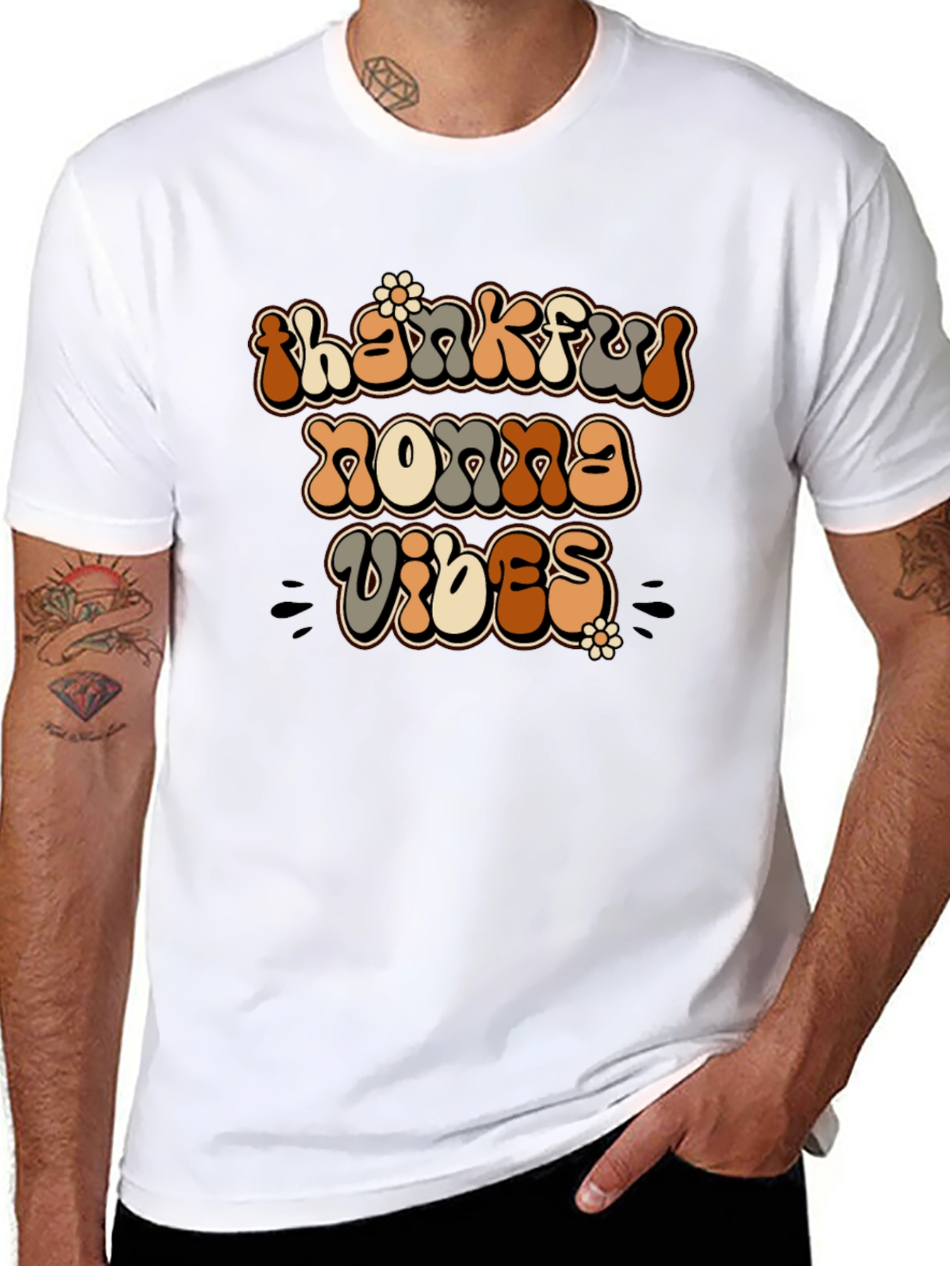 Thankful Nonna Vibes Graphic T-Shirt