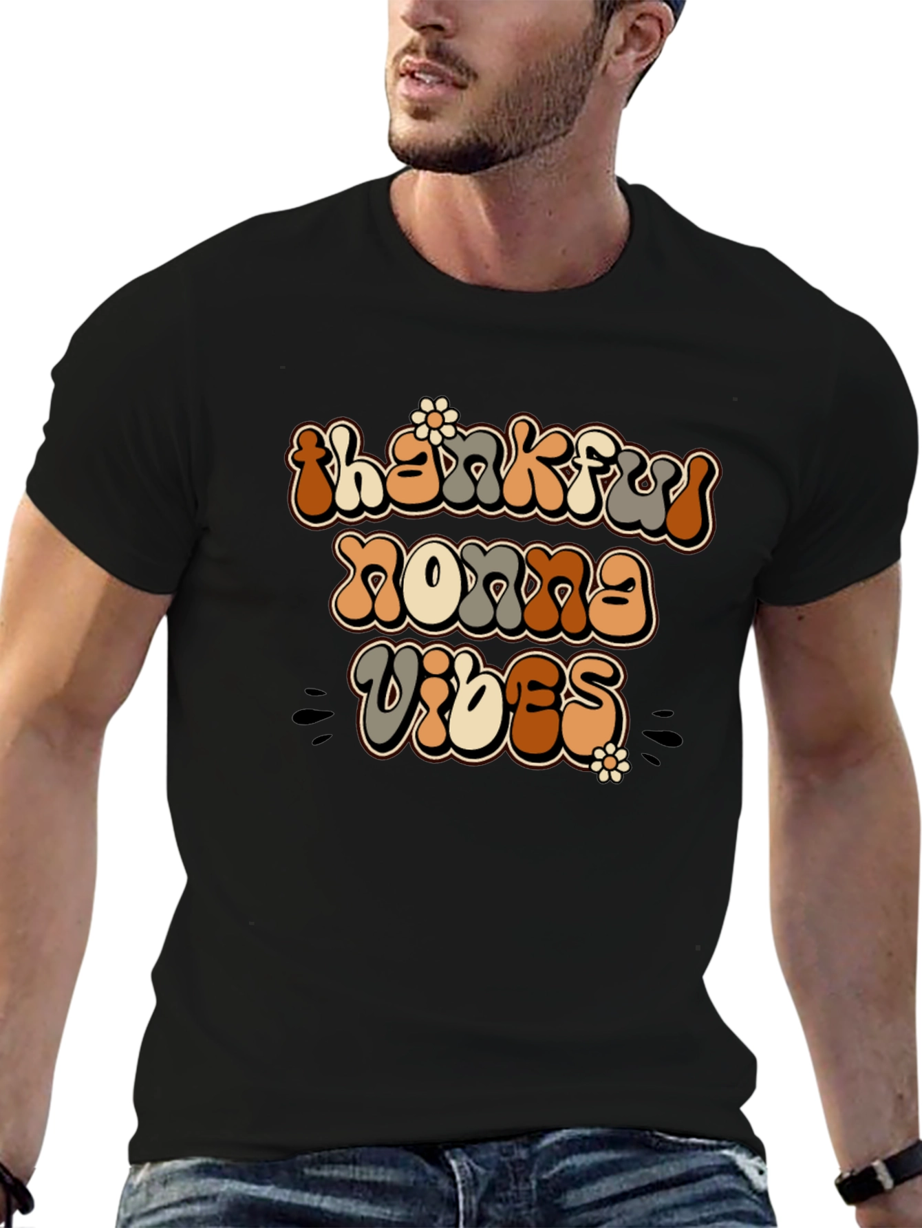 Thankful Nonna Vibes Graphic T-Shirt