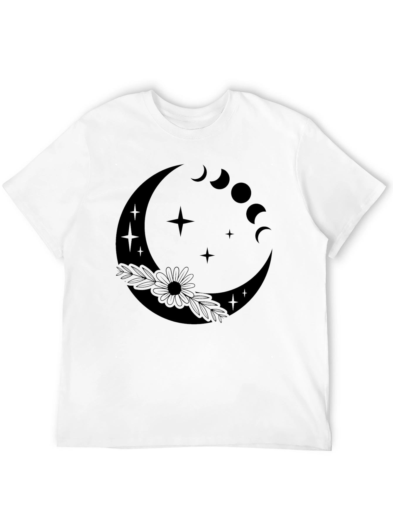 Moon Phase Graphic Tee - Stylish Black T-Shirt