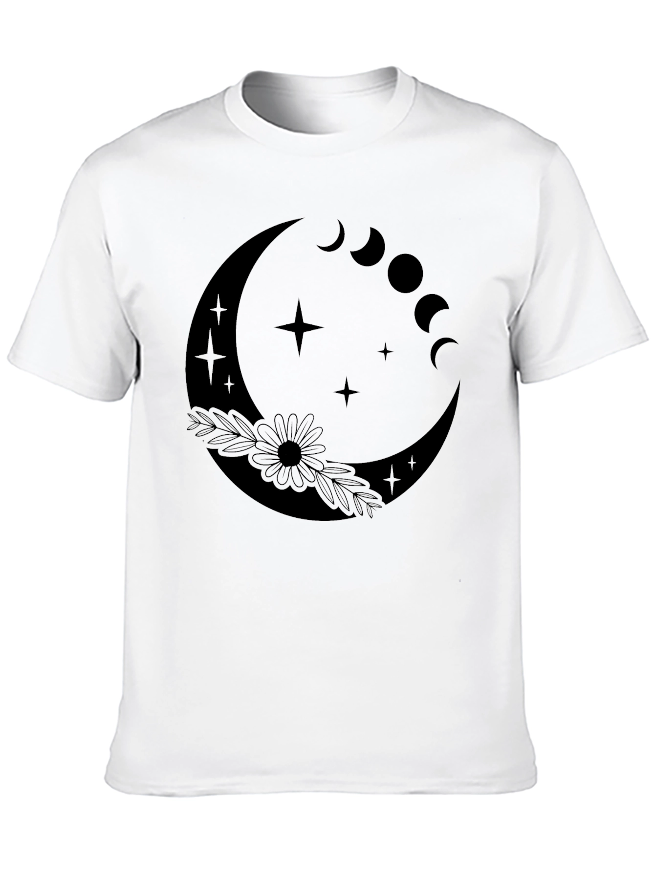 Moon Phase Graphic Tee - Stylish Black T-Shirt