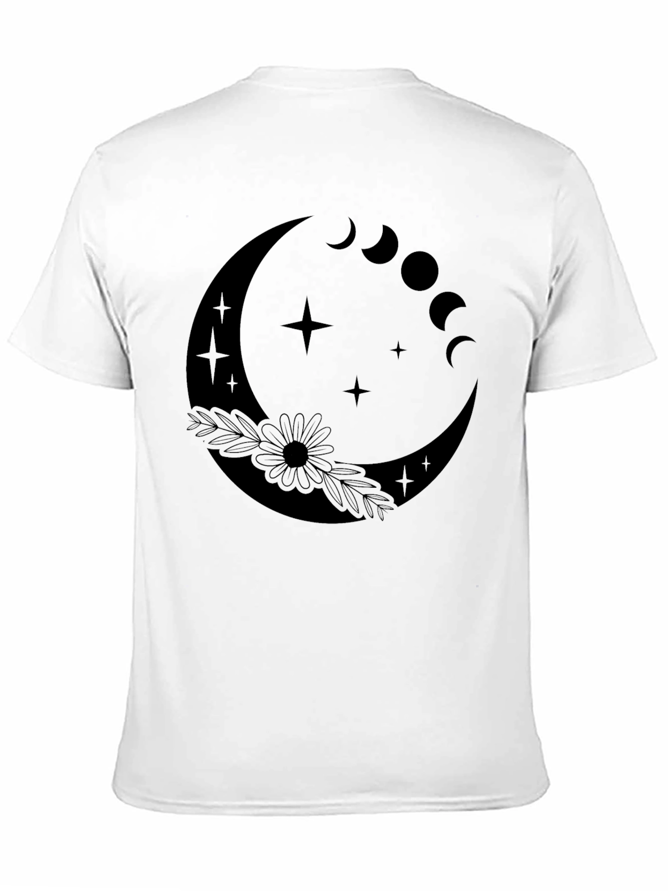 Moon Phase Graphic Tee - Stylish Black T-Shirt