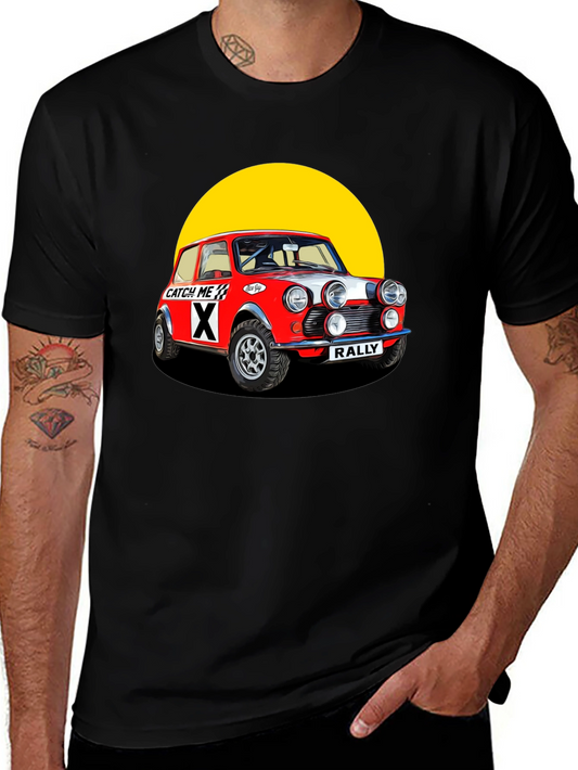 Vintage Rally Car Graphic Tee - Classic Mini Design