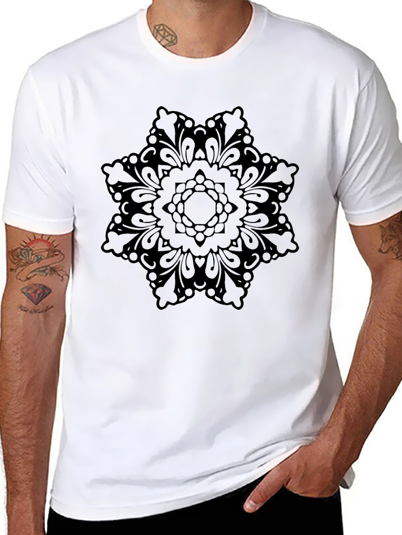 Mandala Graphic Print Black T-Shirt