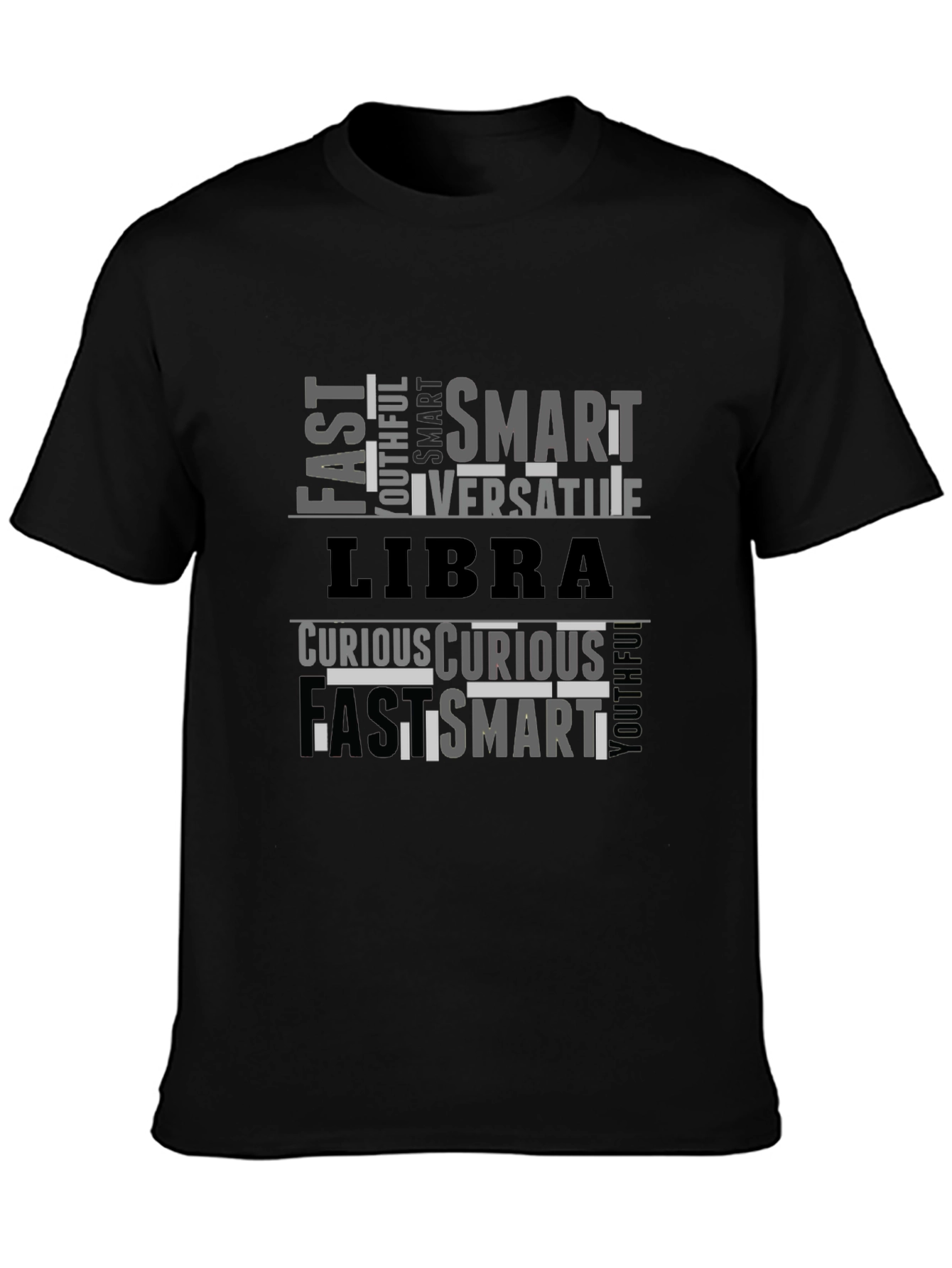 Libra Zodiac Sign Word Art Graphic Tee