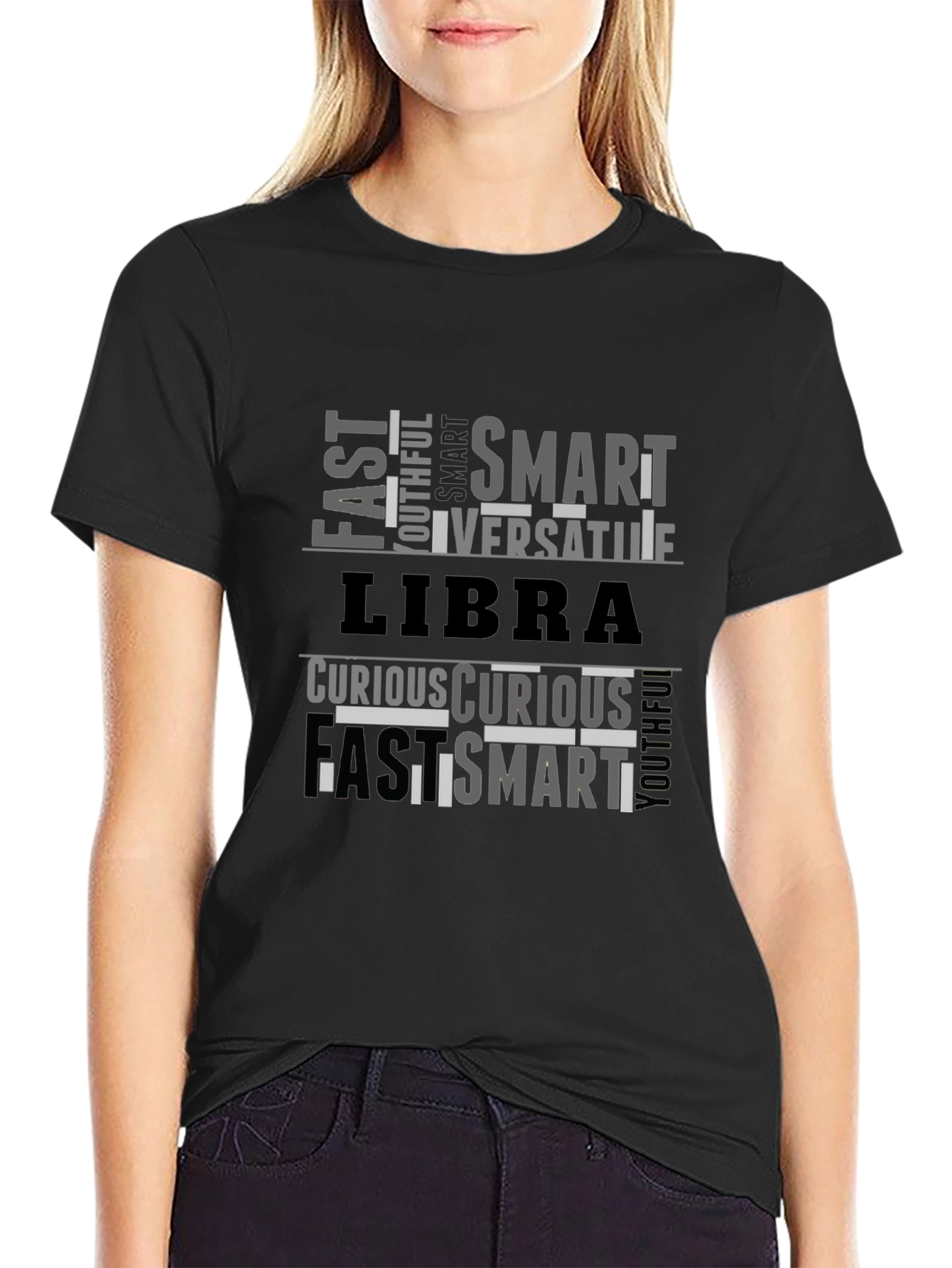 Libra Zodiac Sign Word Art Graphic Tee
