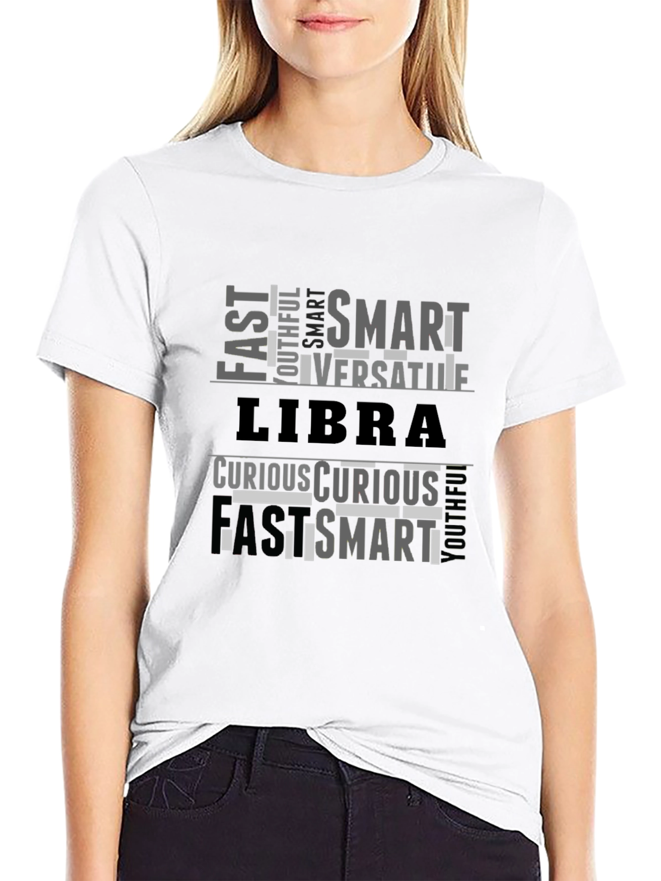 Libra Zodiac Sign Word Art Graphic Tee