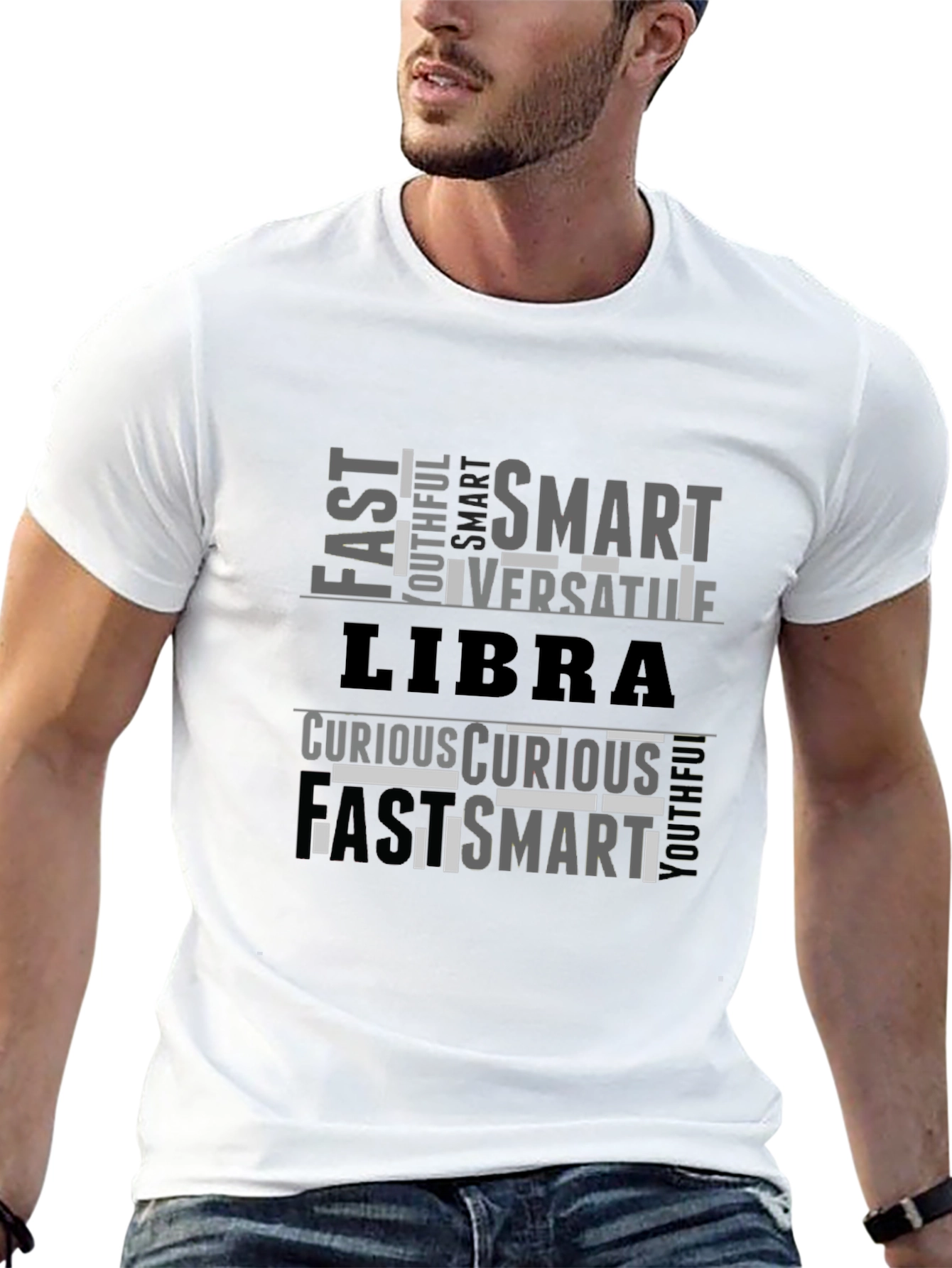 Libra Zodiac Sign Word Art Graphic Tee