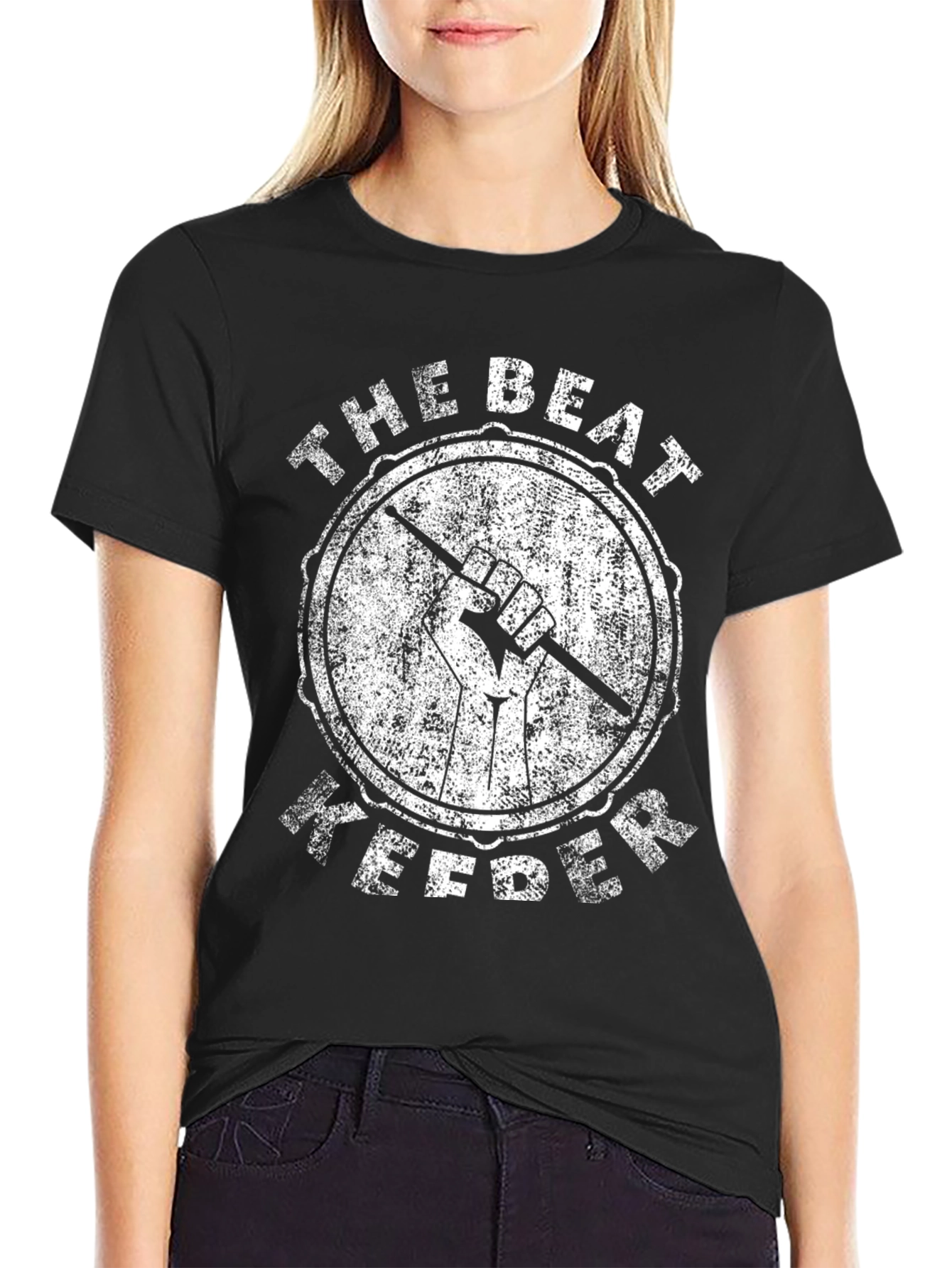 The Beat Keeper Black Drummer T-Shirt
