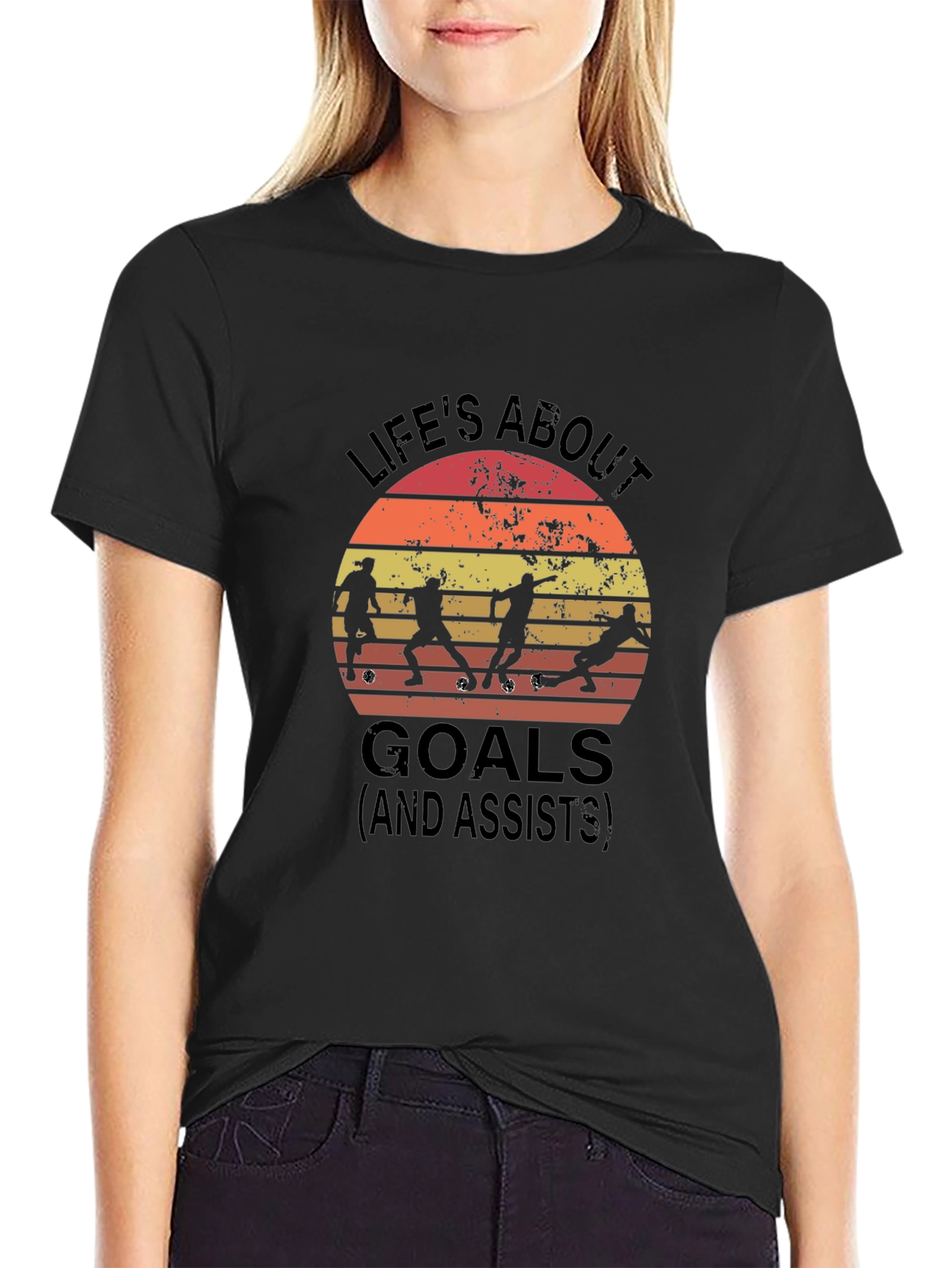 Lifes About Goals Soccer Tee