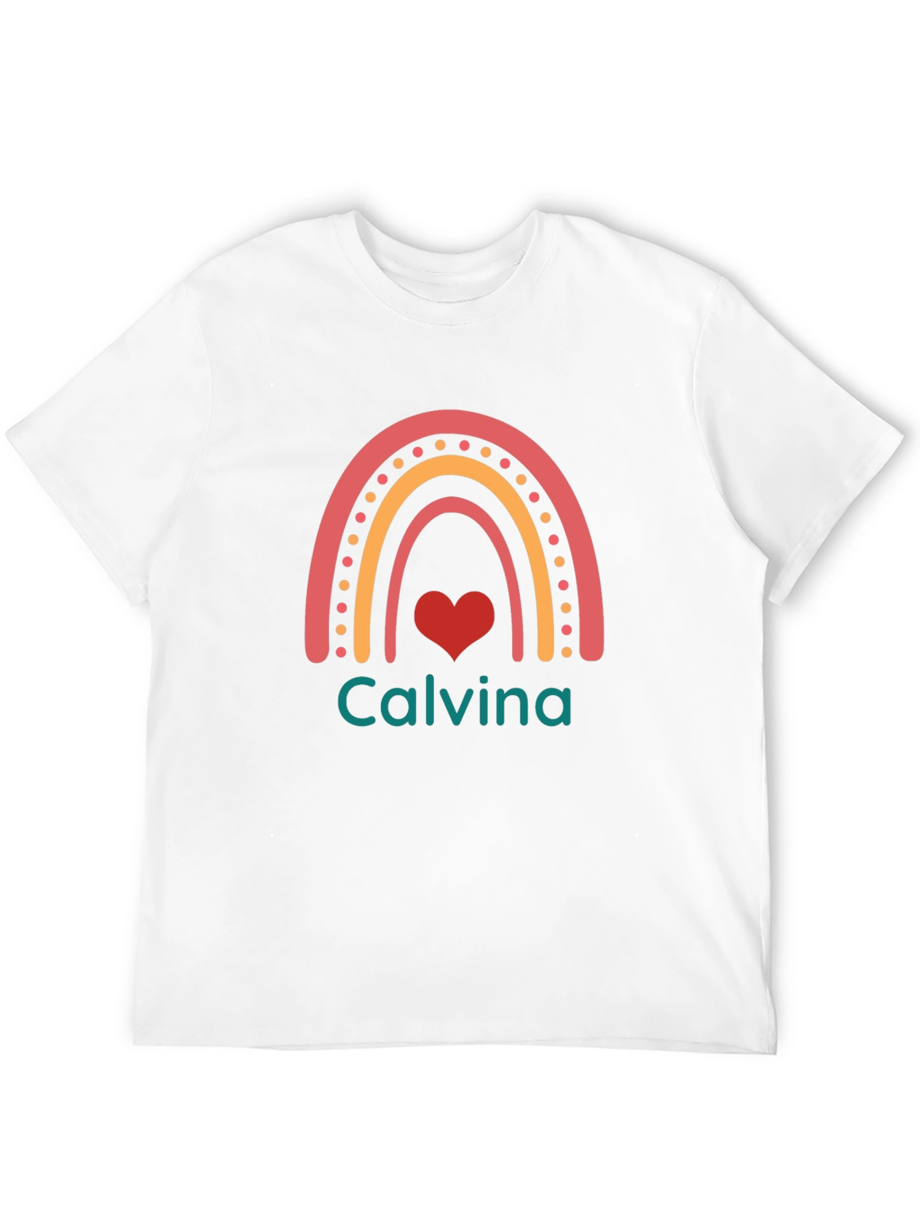 Calvina Rainbow Heart Black T-Shirt