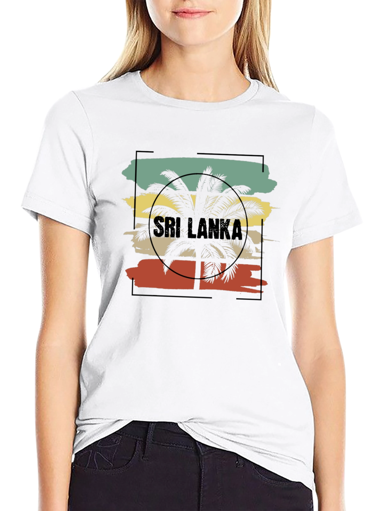 Sri Lanka Palm Tree Graphic Tee - Black