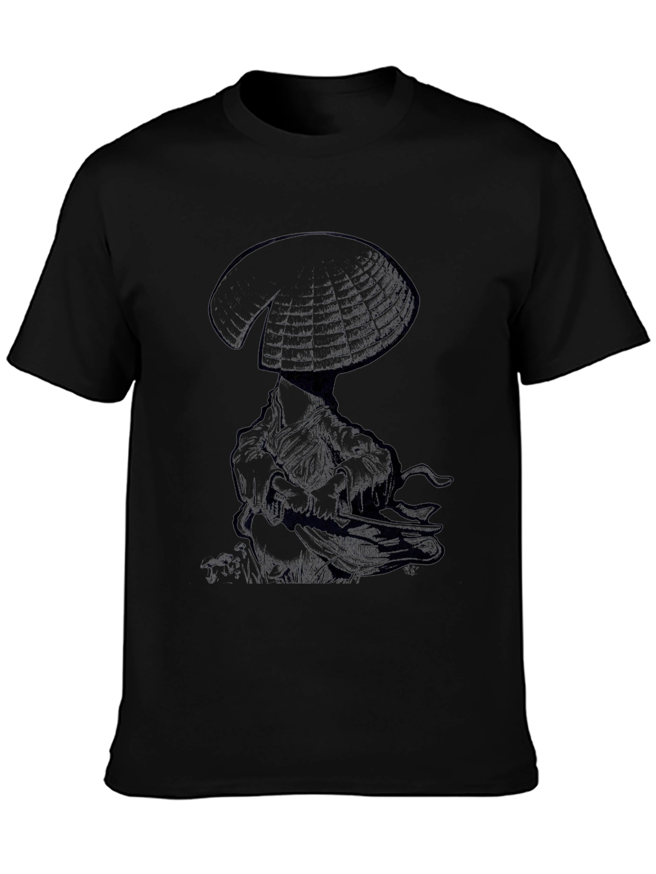 Black T-Shirt with Samurai Graphic